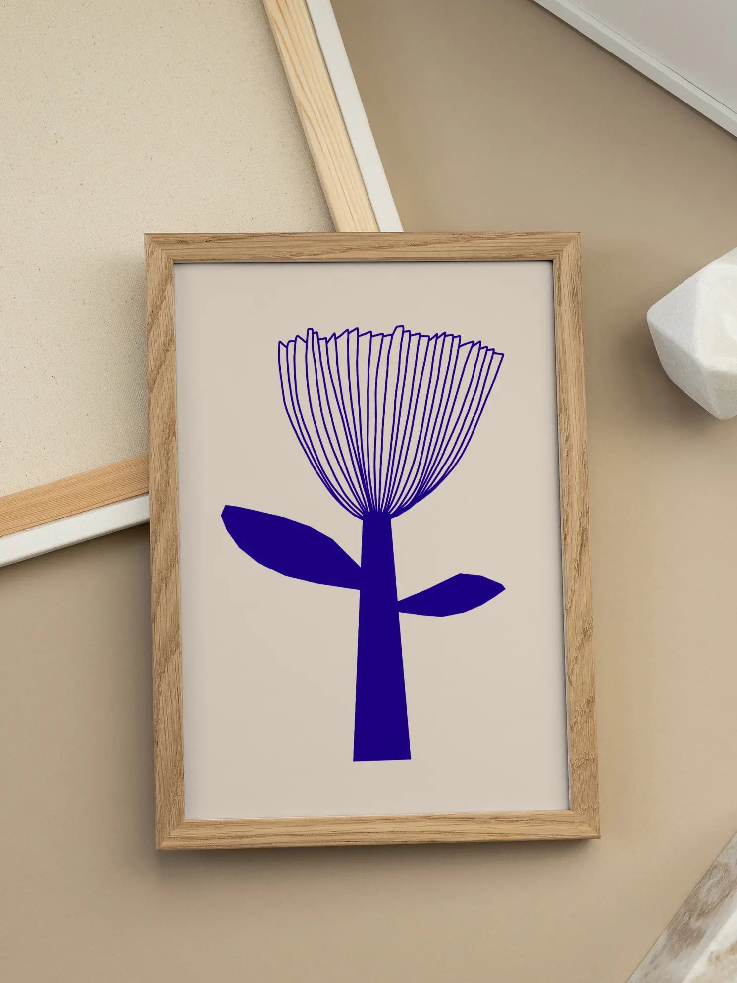 Blue Graphic Flower Poster