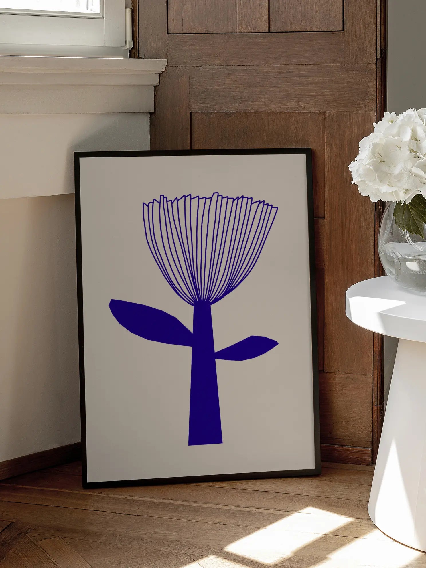 Blue Graphic Flower Poster