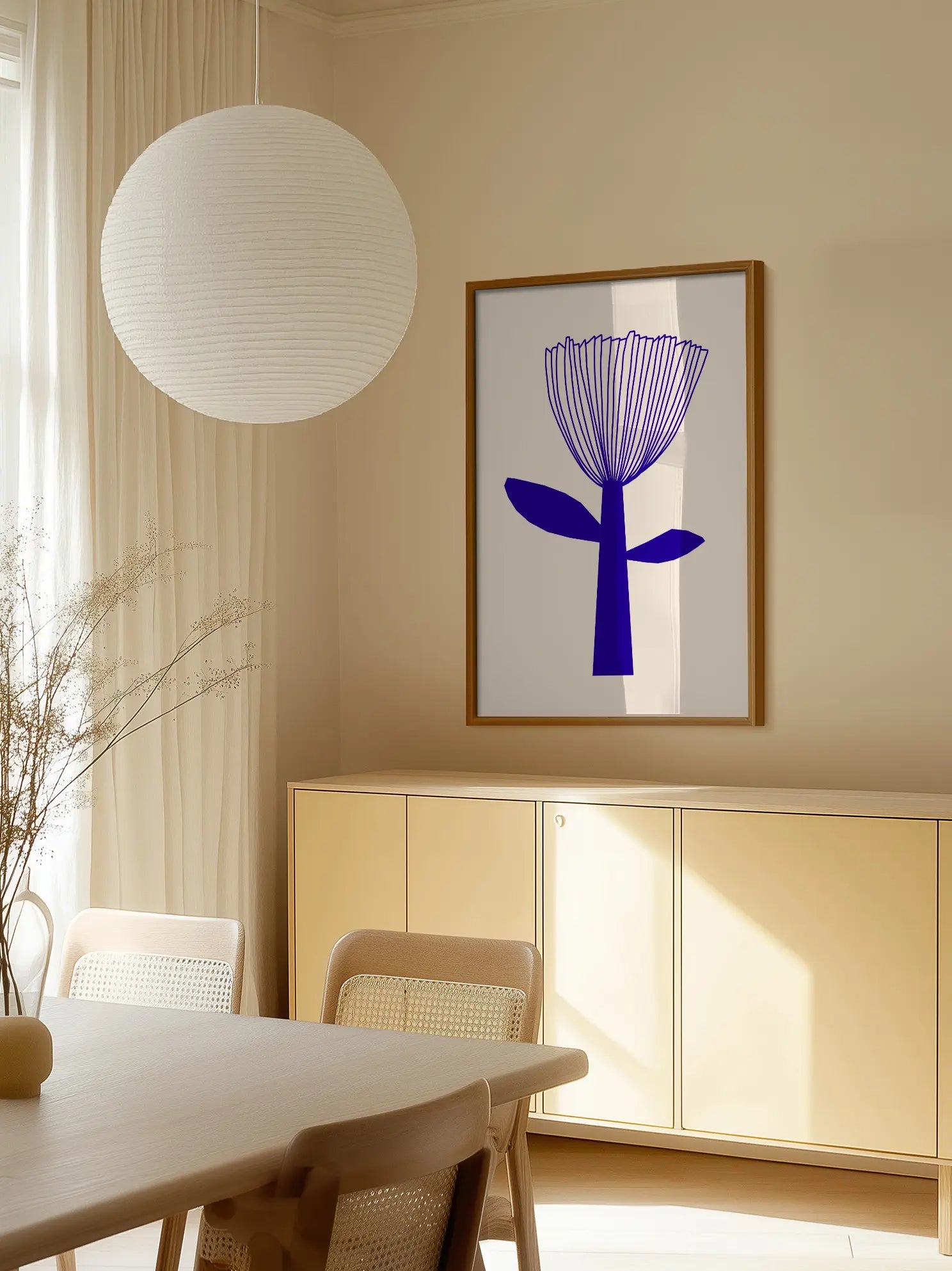 Blue Graphic Flower Poster