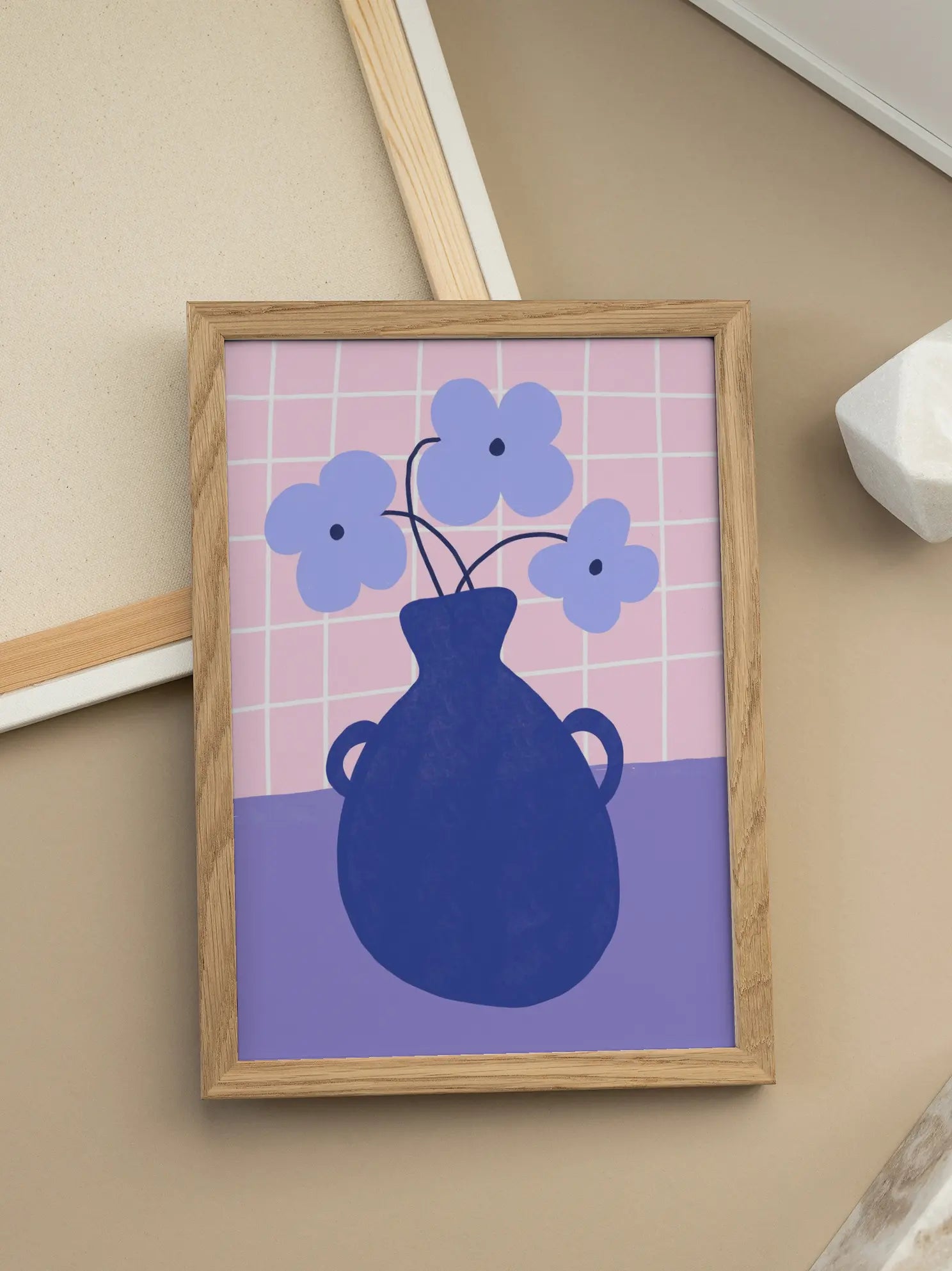 Blue Graphic Vase Poster