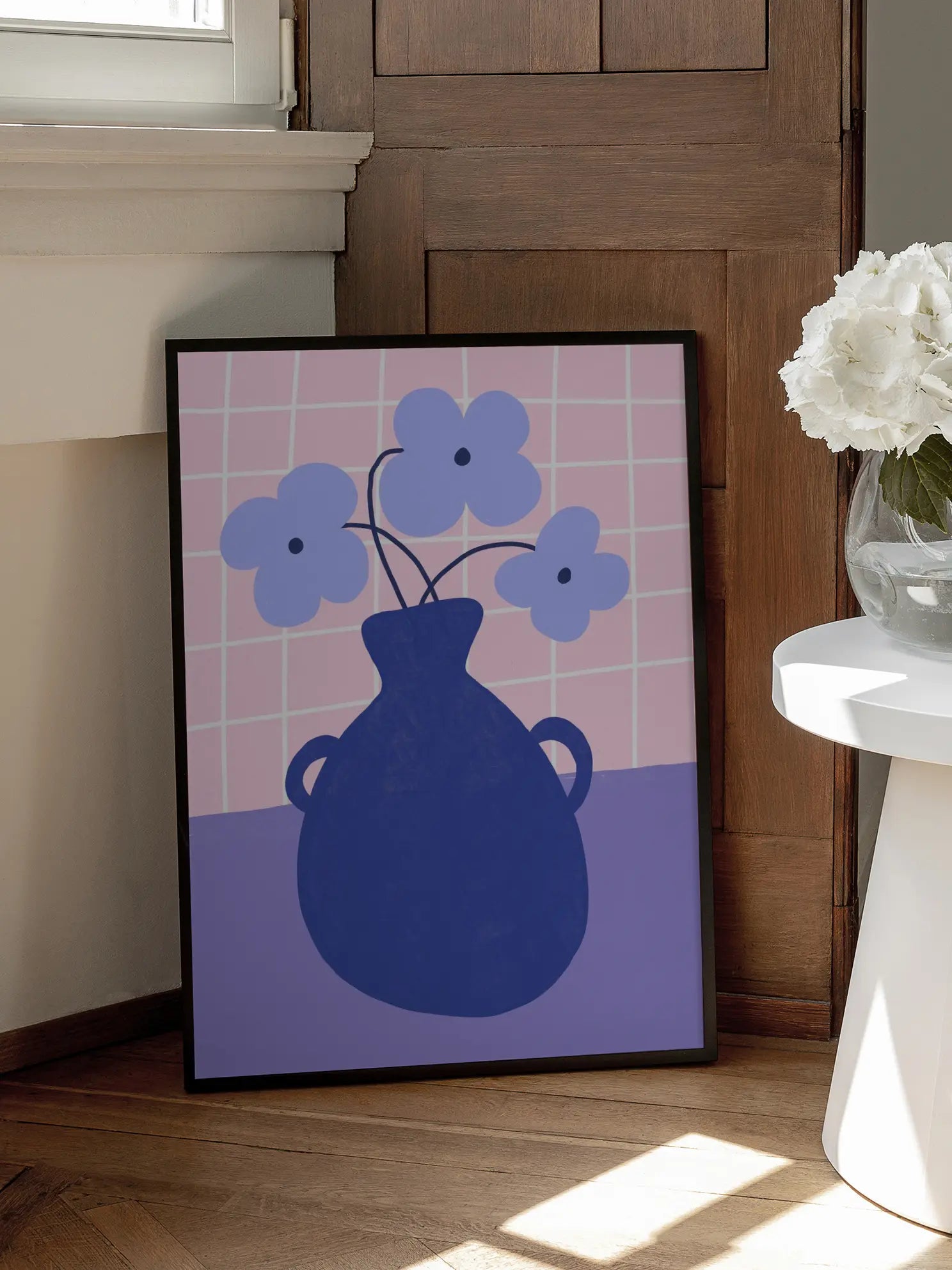 Blue Graphic Vase Poster