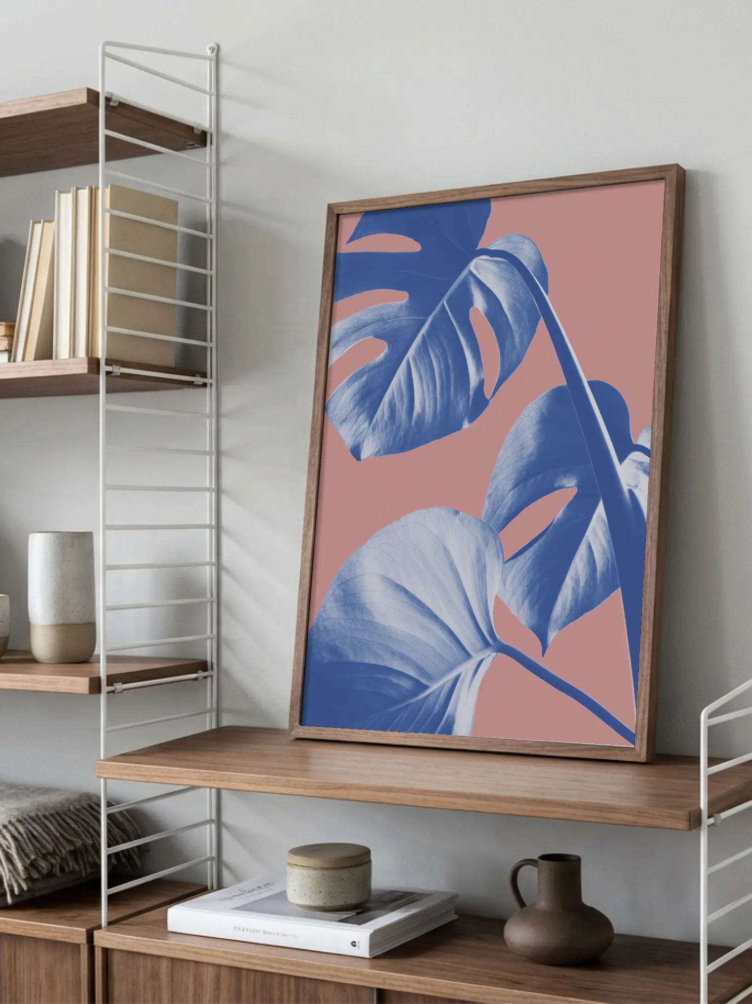 Blue Monstera Poster