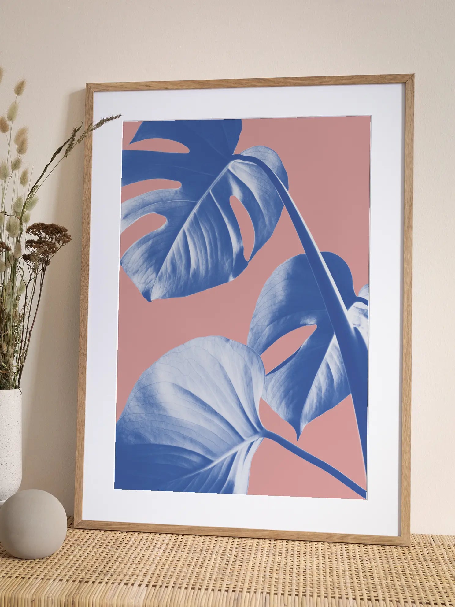 Blue Monstera Poster
