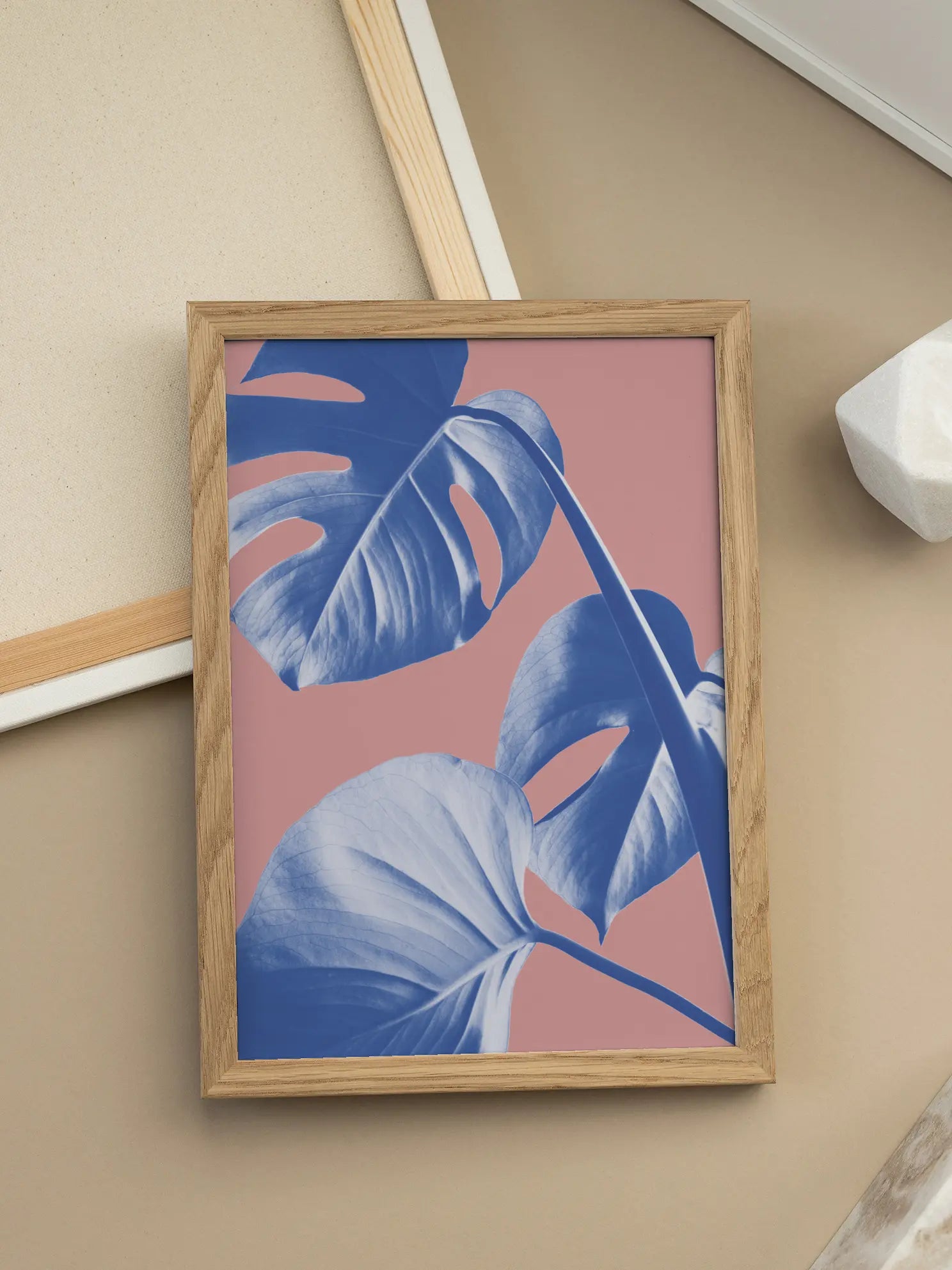 Blue Monstera Poster