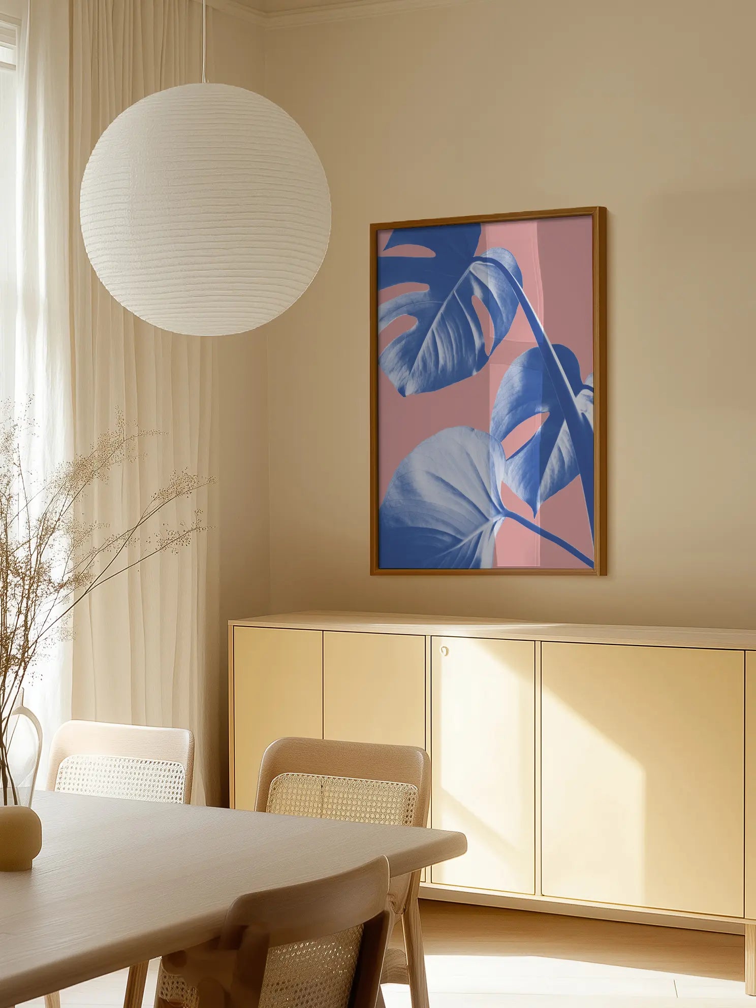 Blue Monstera Poster