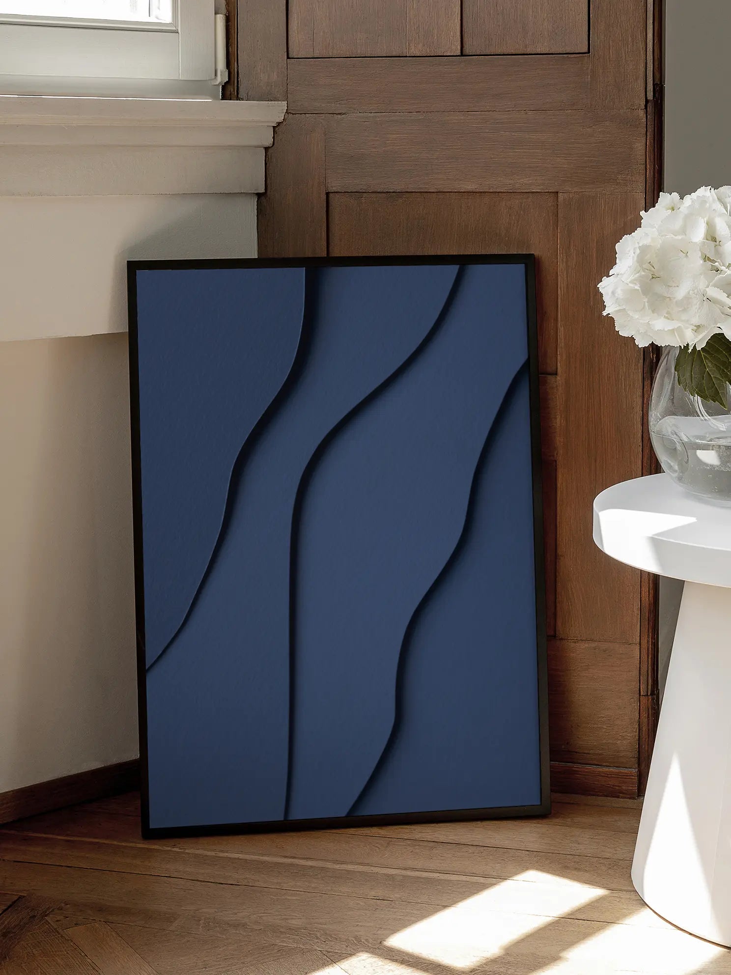 Blue Paper Waves Poster