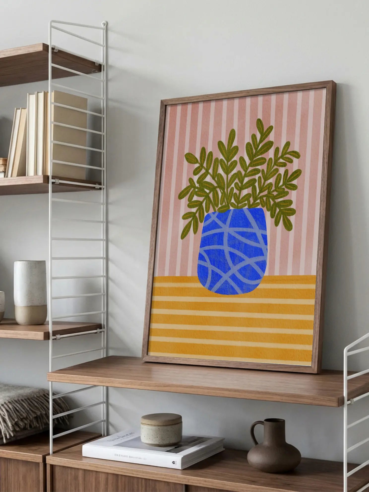 Blue Patterned Vase Poster