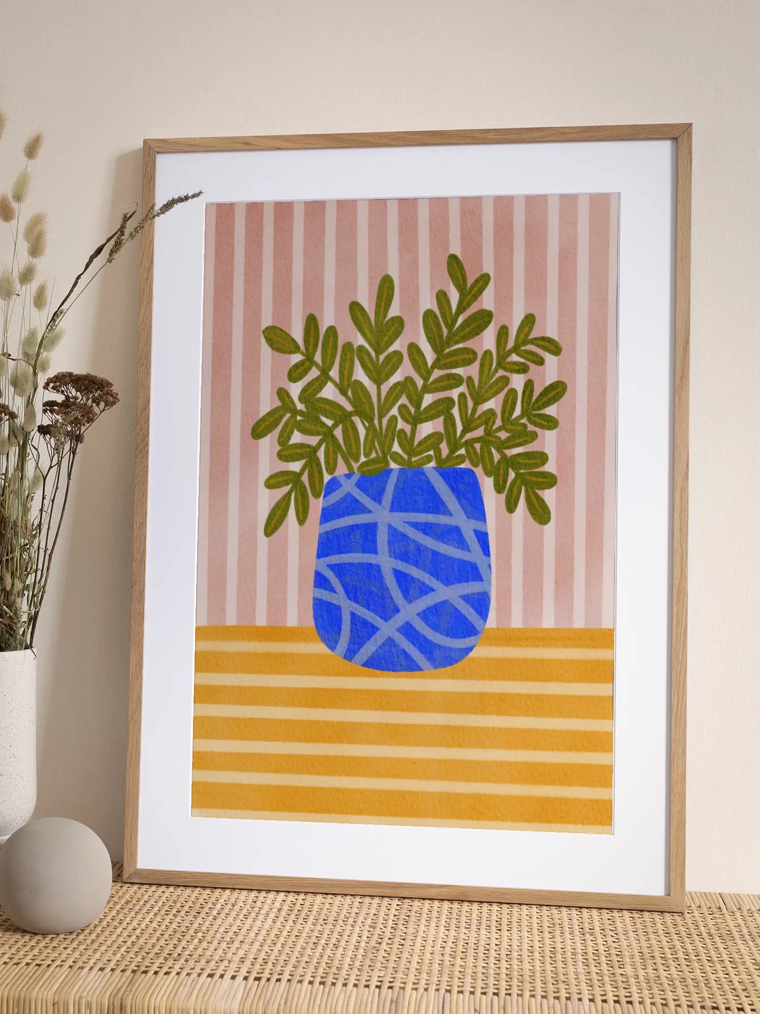 Blue Patterned Vase Poster