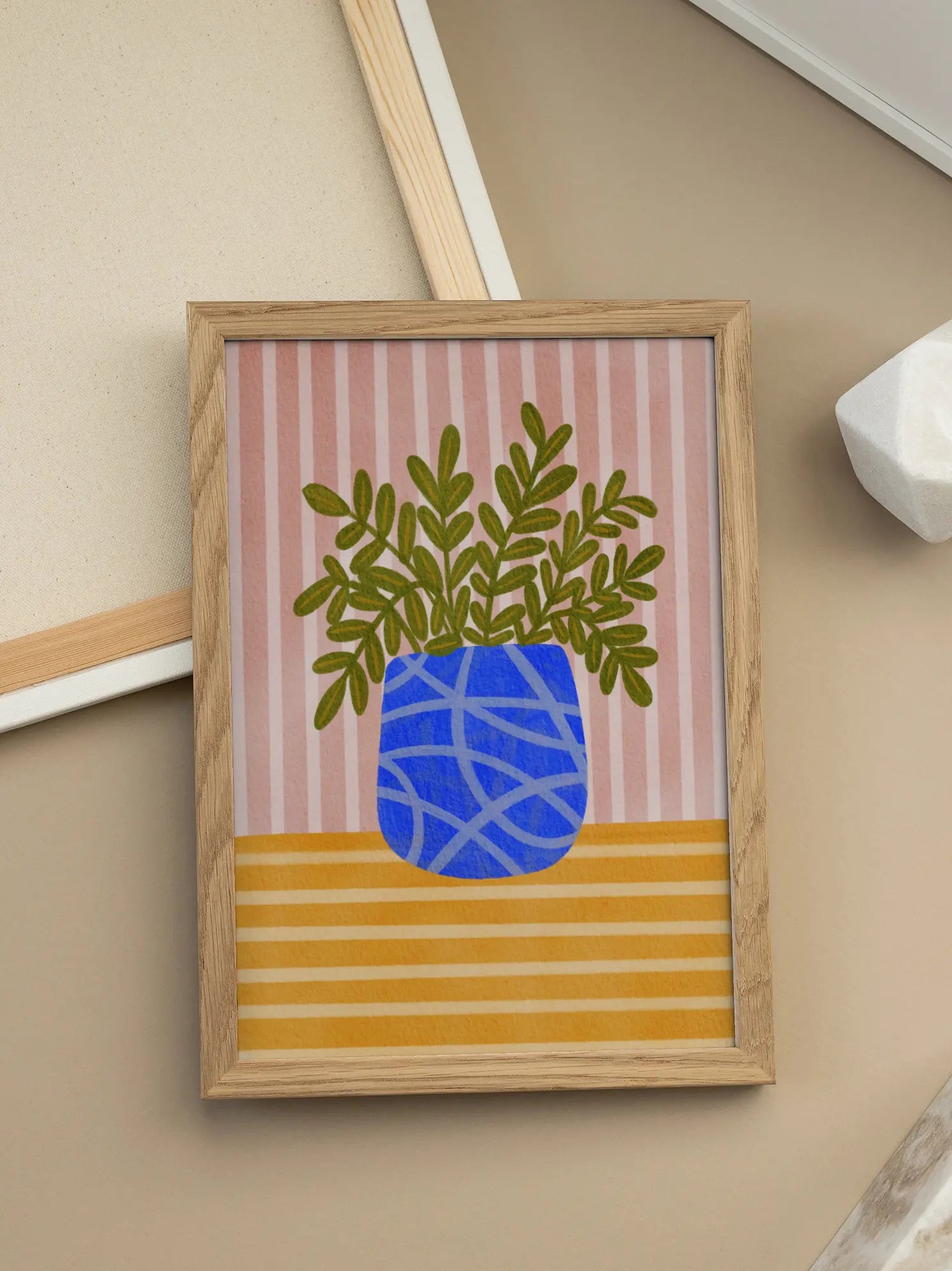 Blue Patterned Vase Poster