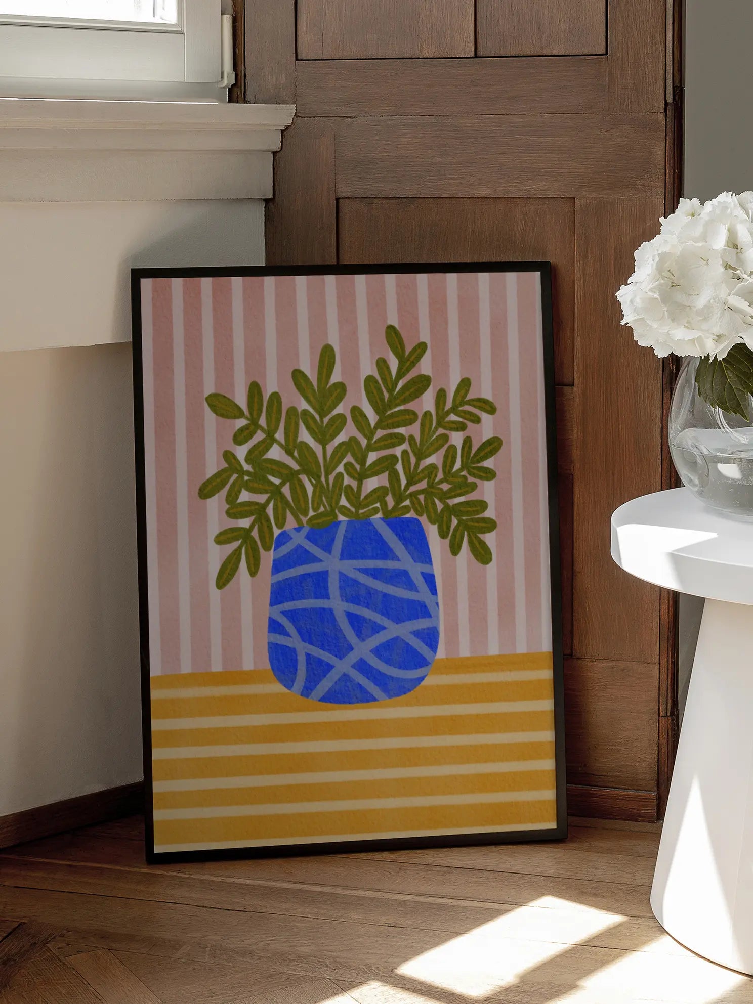 Blue Patterned Vase Poster