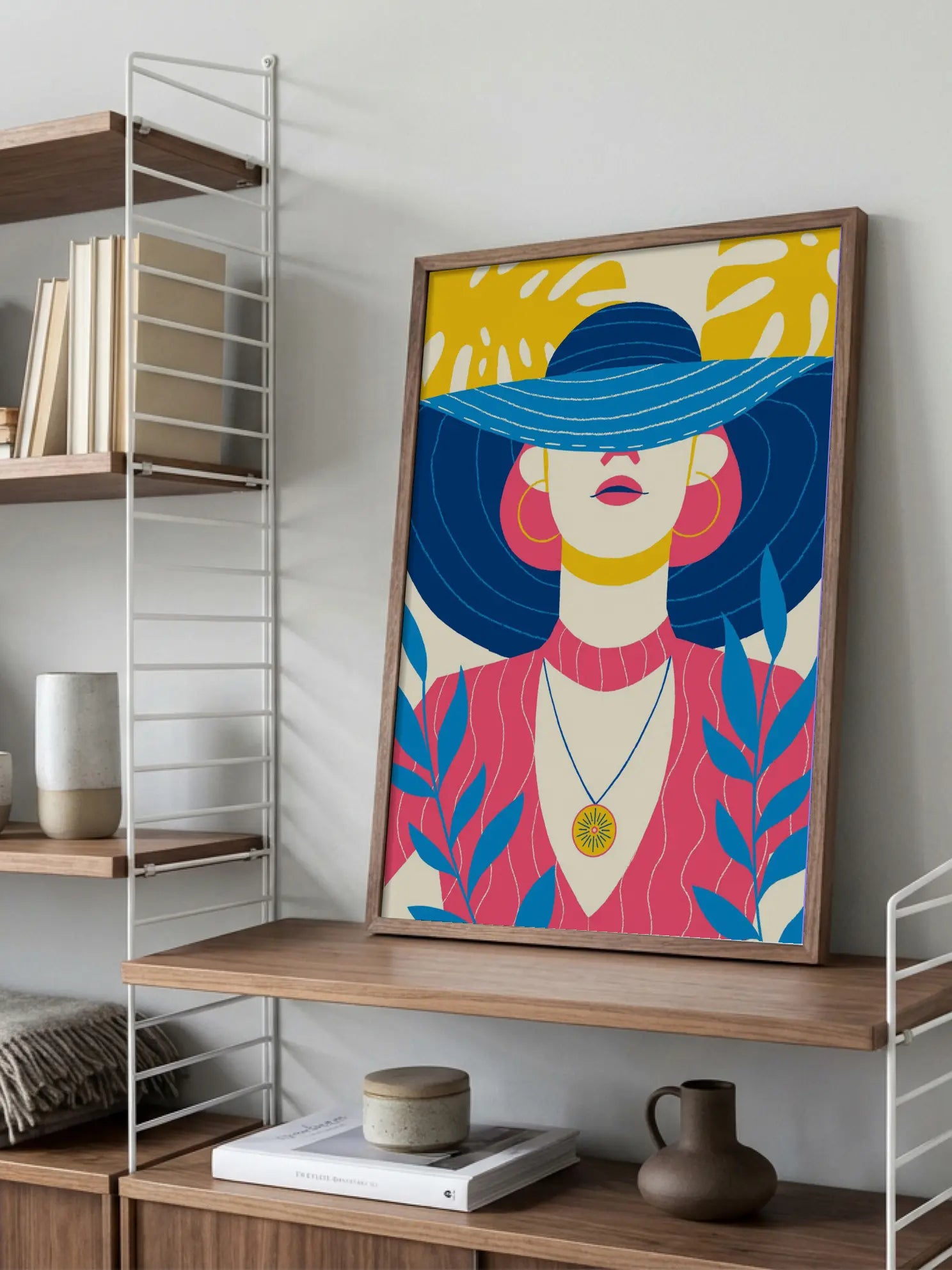 Blue Striped Hat Poster