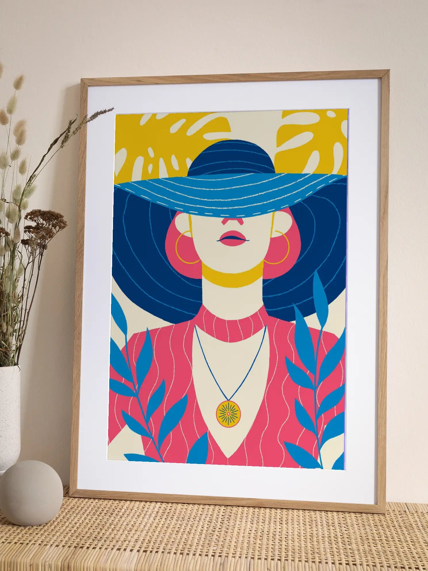 Blue Striped Hat Poster