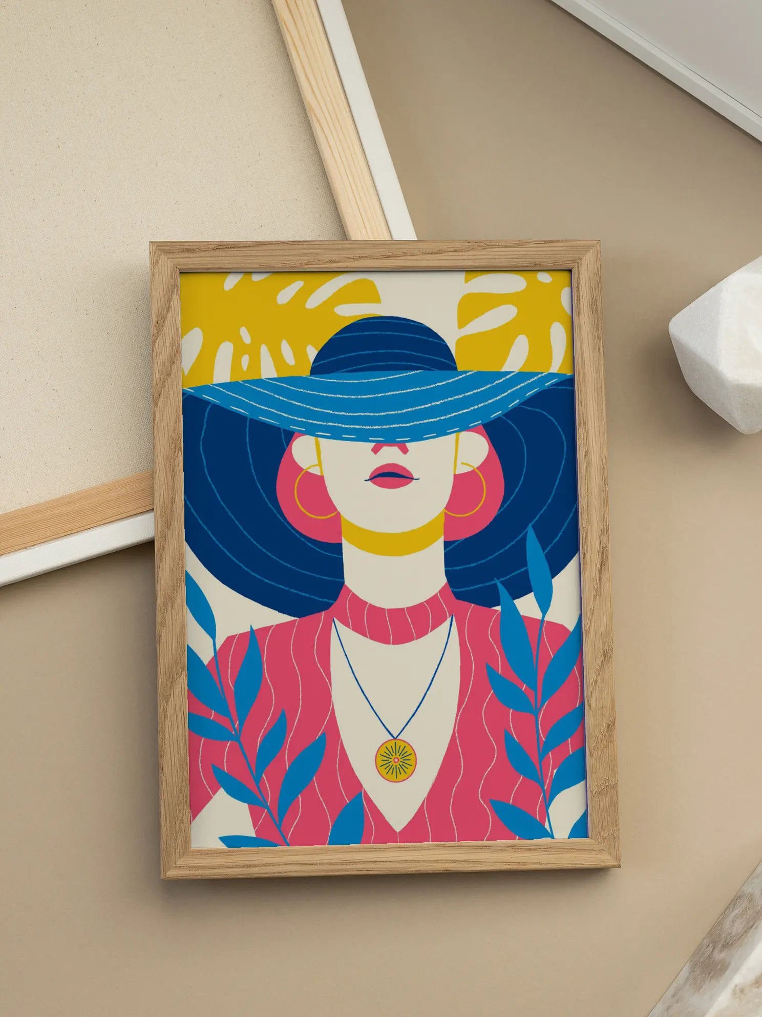 Blue Striped Hat Poster