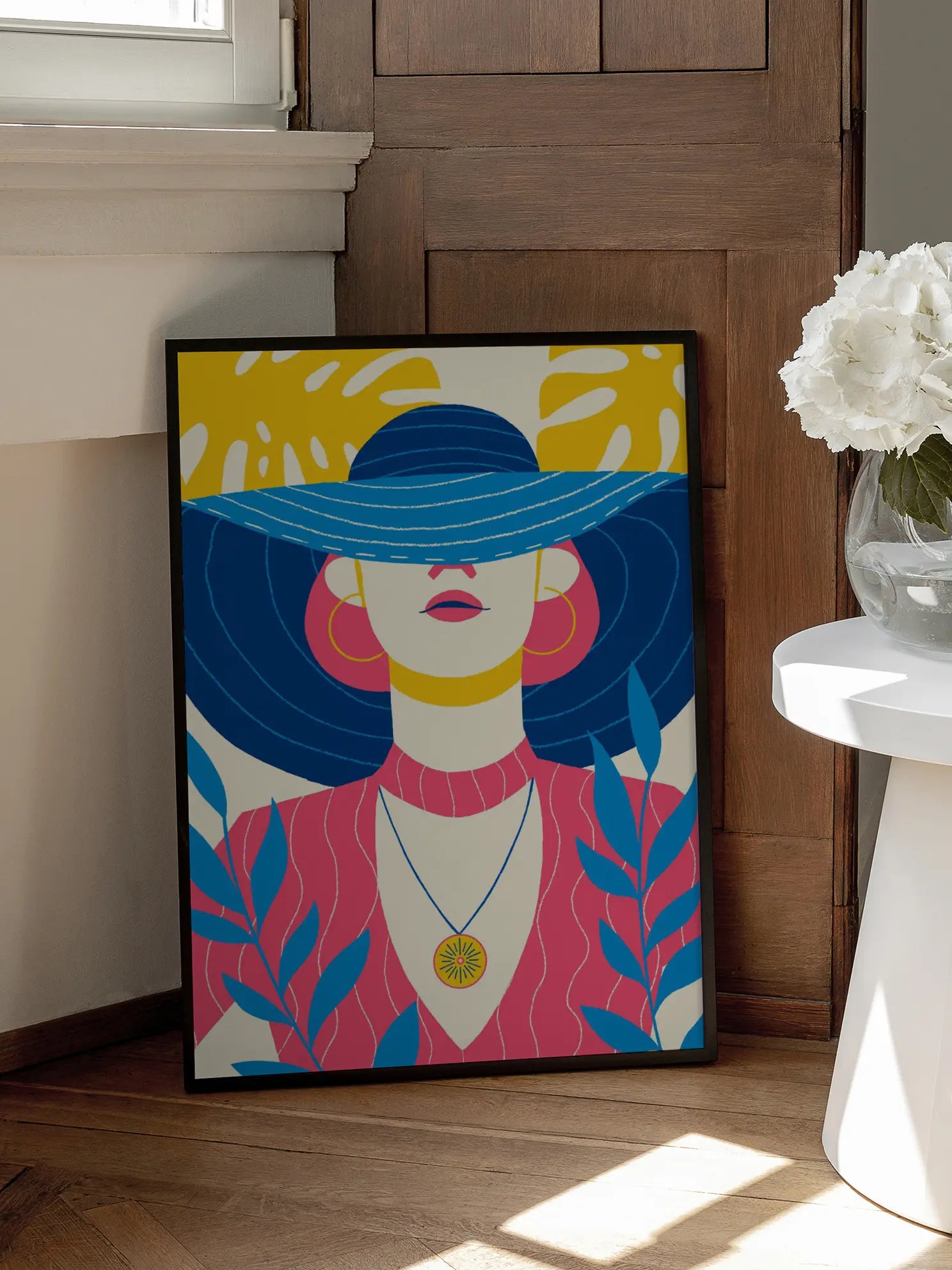 Blue Striped Hat Poster