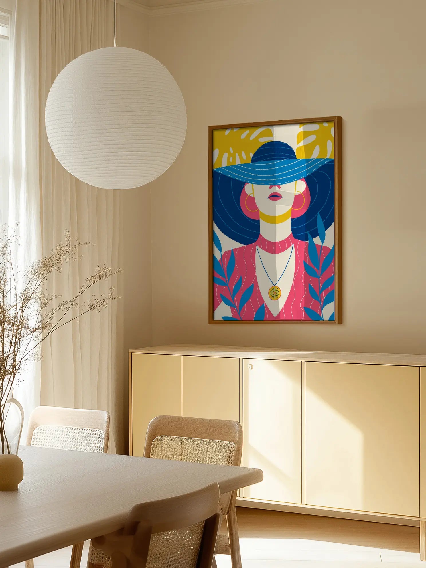 Blue Striped Hat Poster