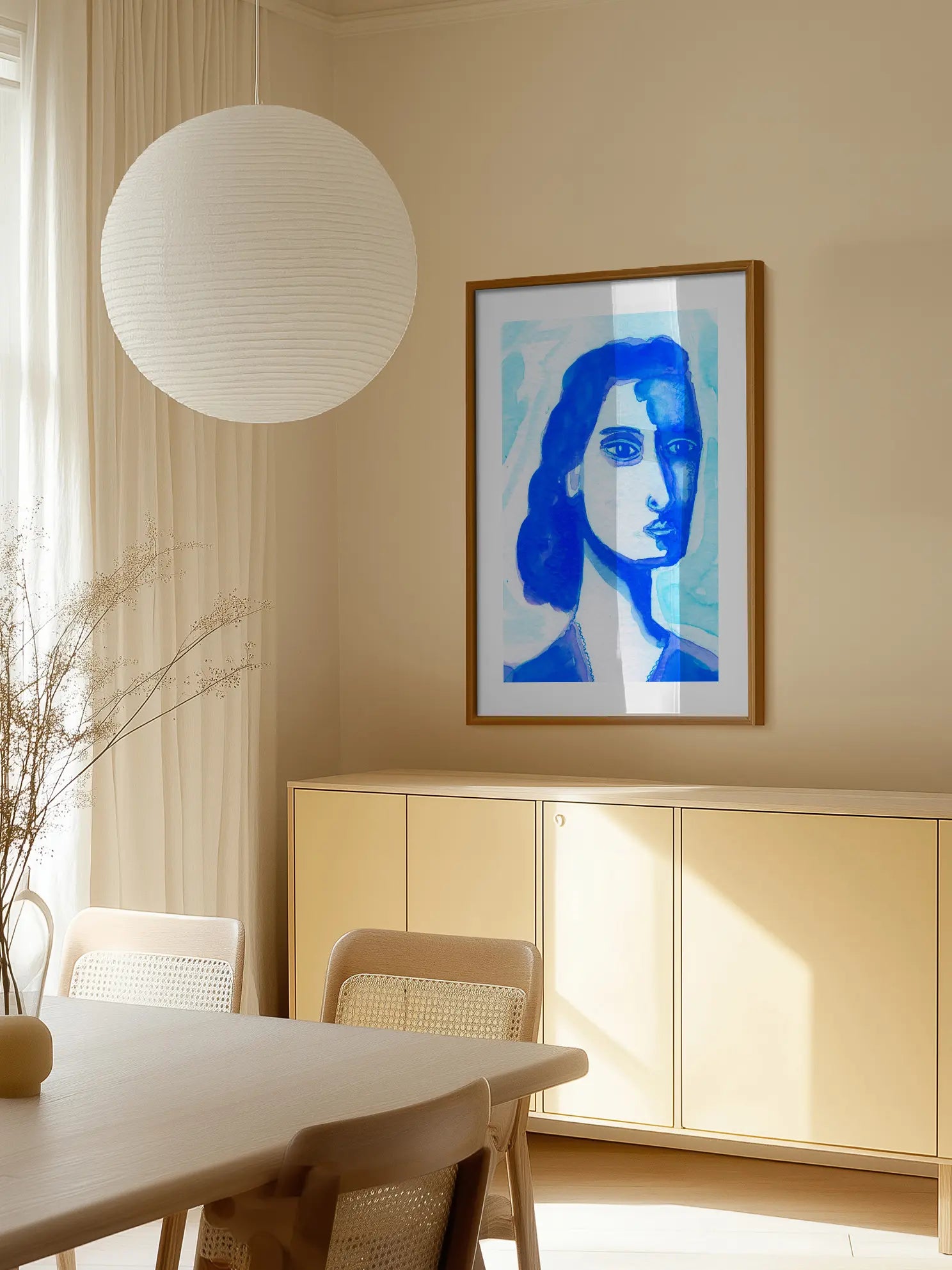 Blue Woman Portrait Poster