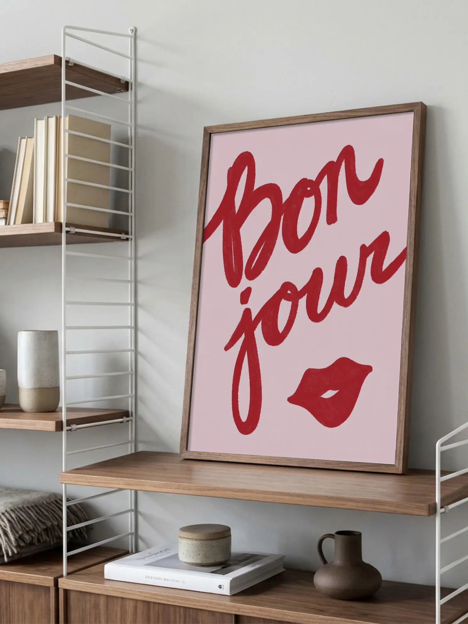 Bonjour Lips Poster
