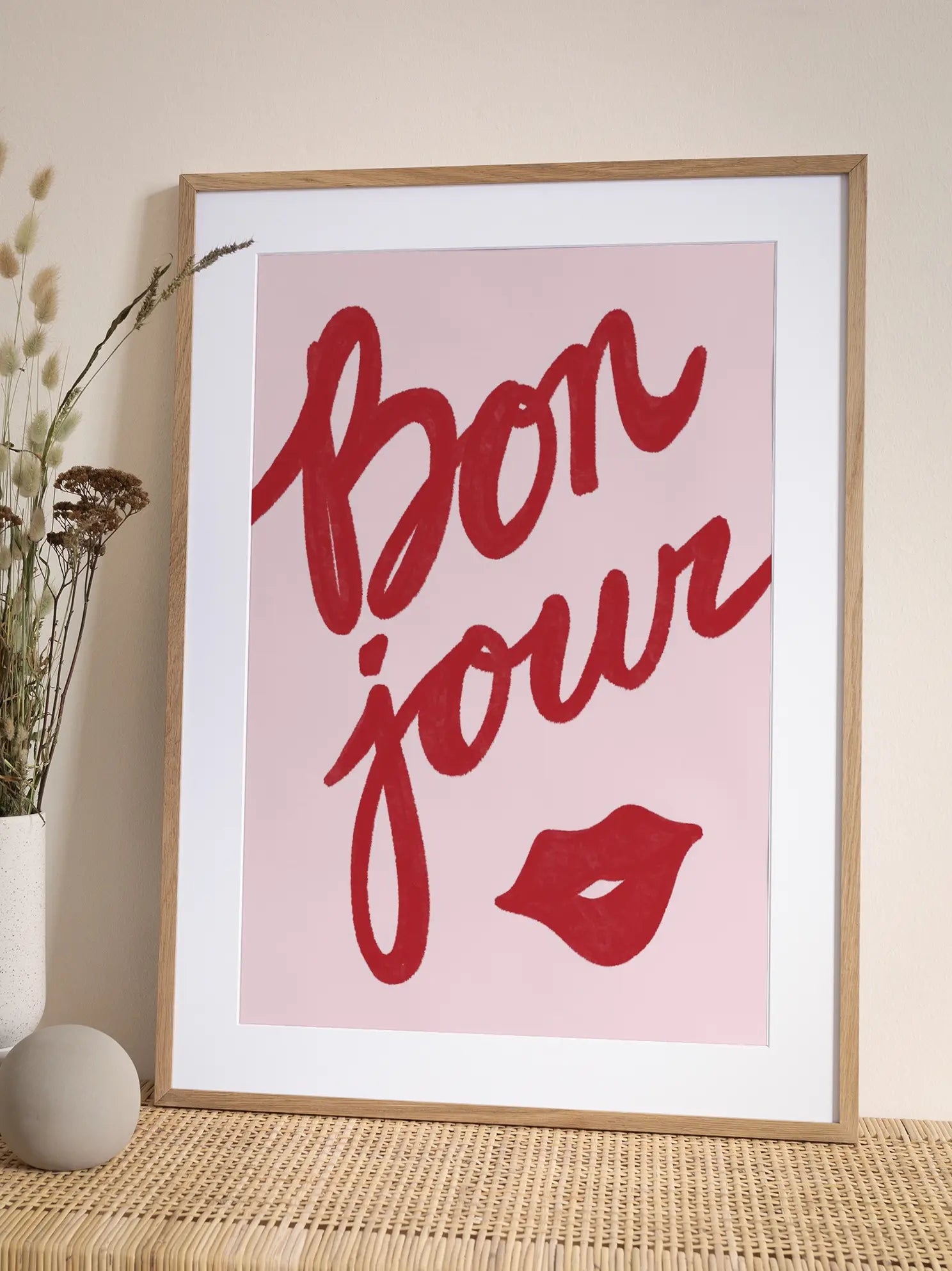 Bonjour Lips Poster