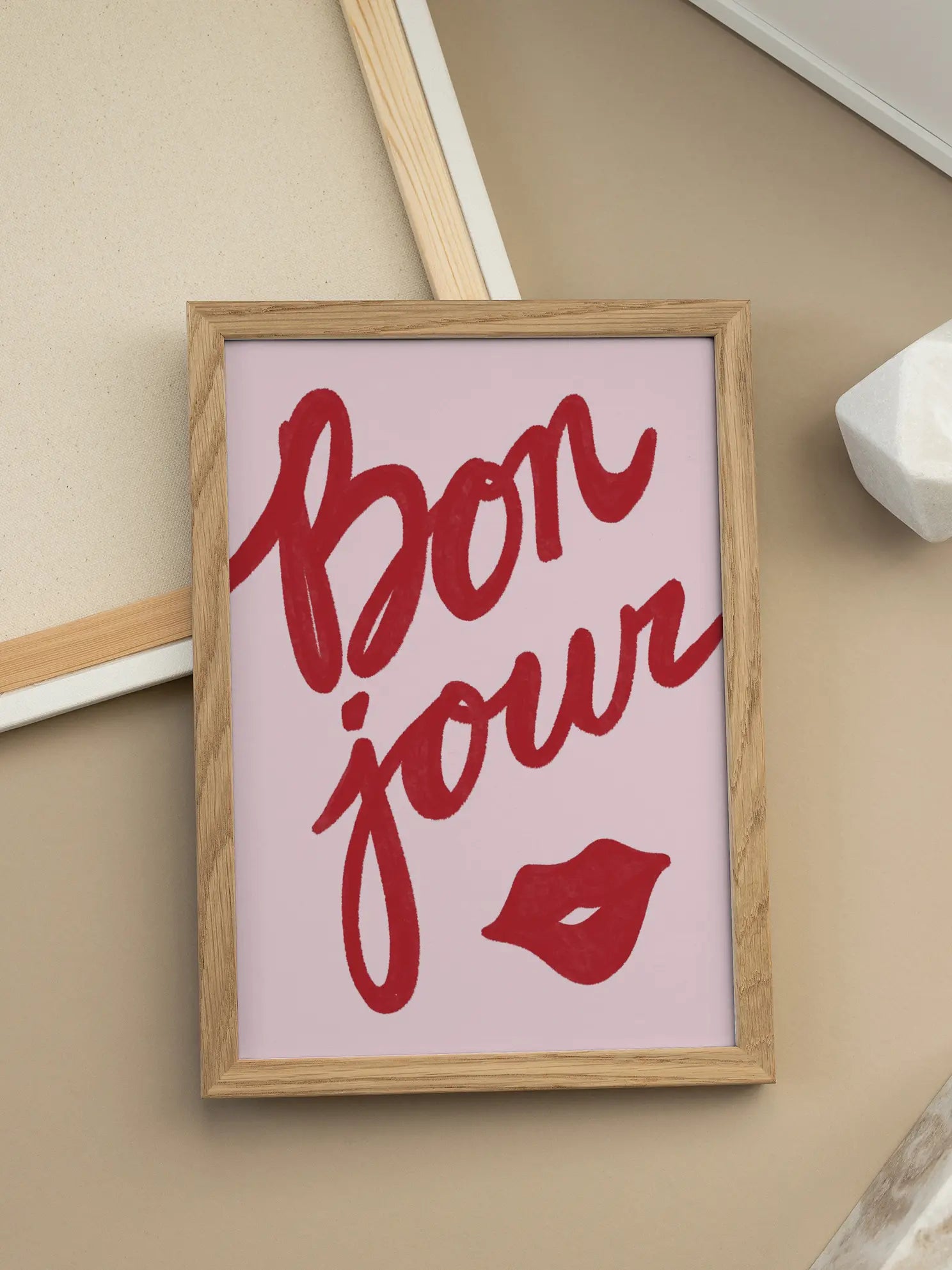 Bonjour Lips Poster
