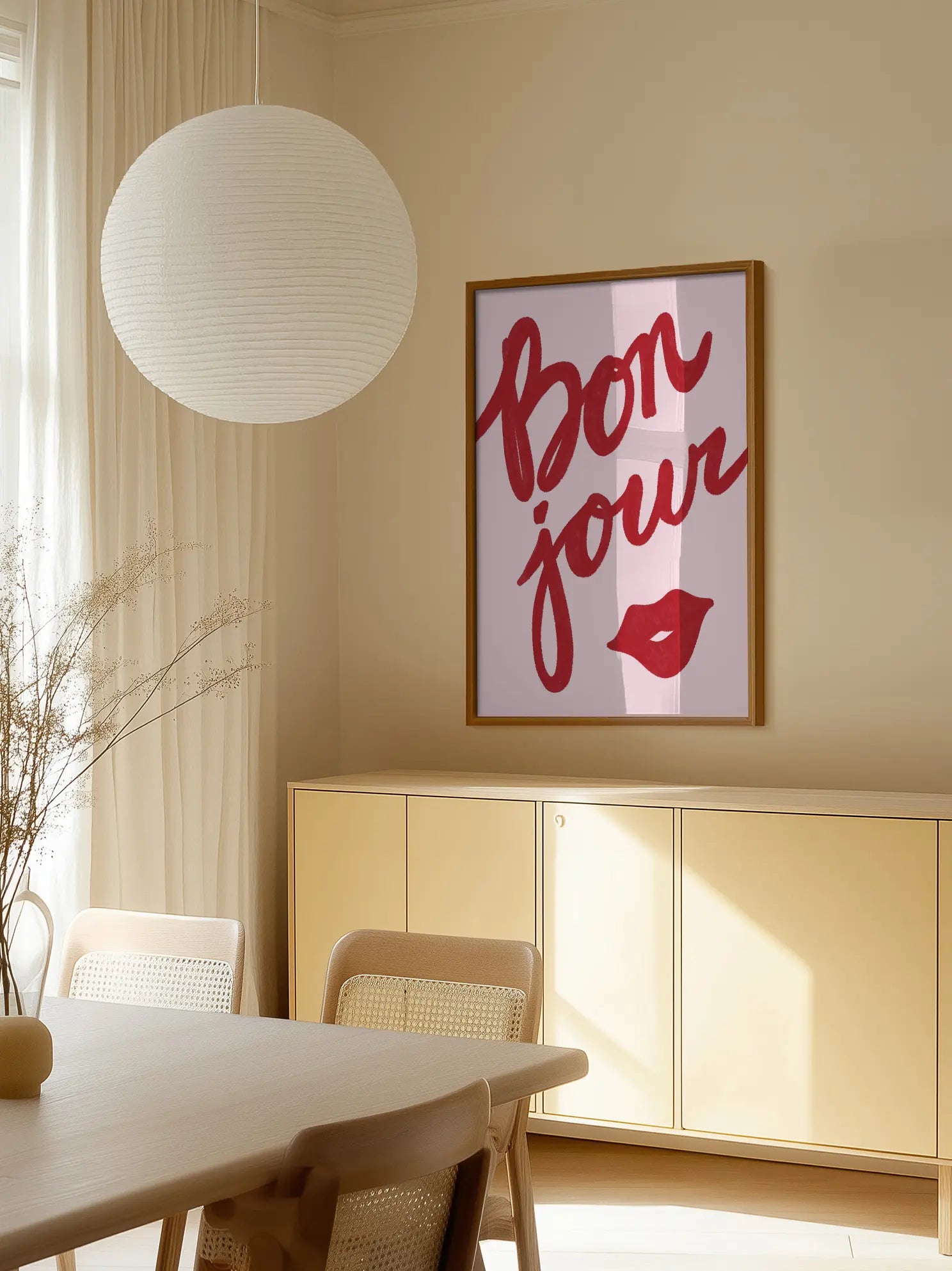 Bonjour Lips Poster