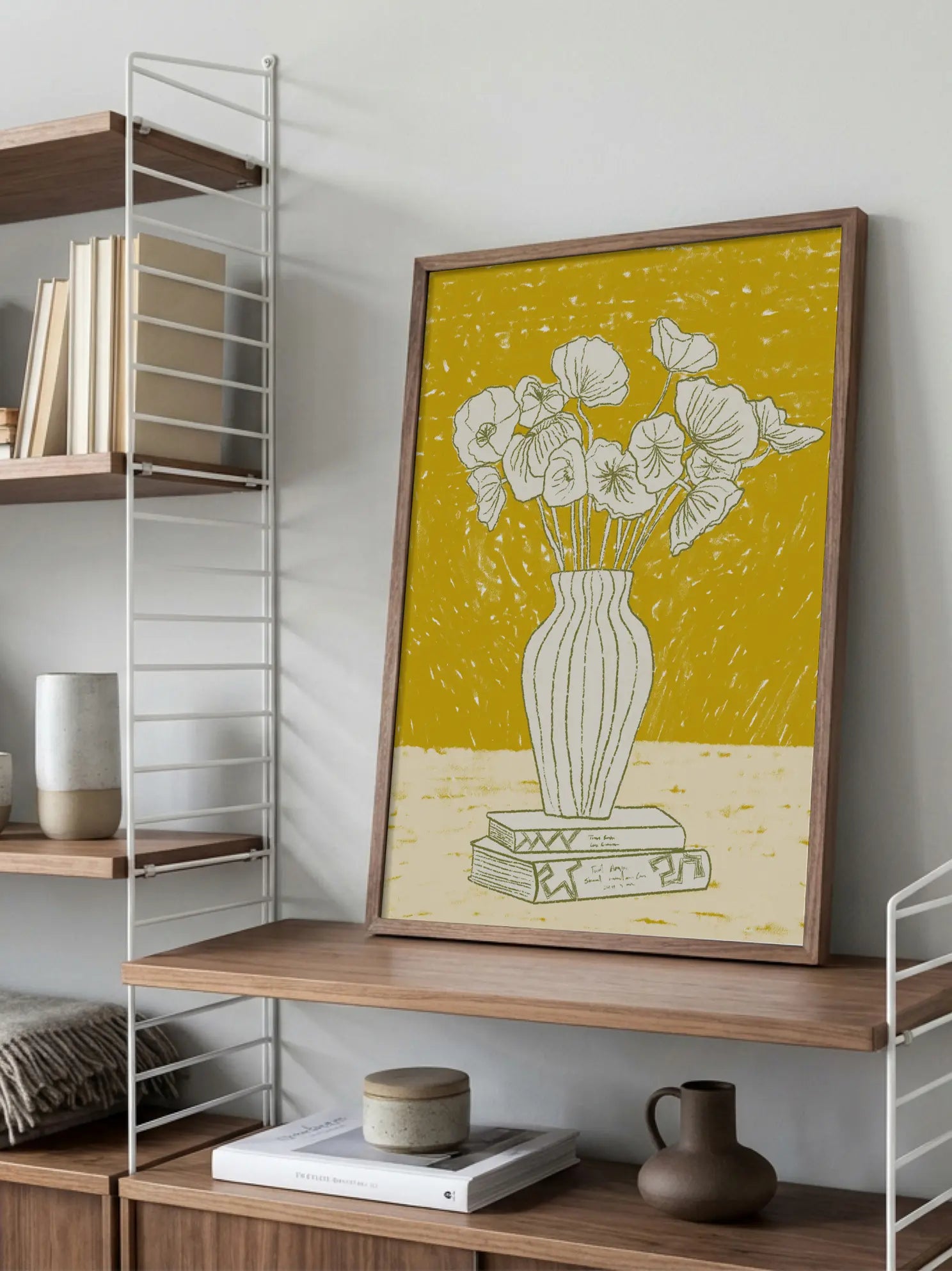 Books and Flowers Poster