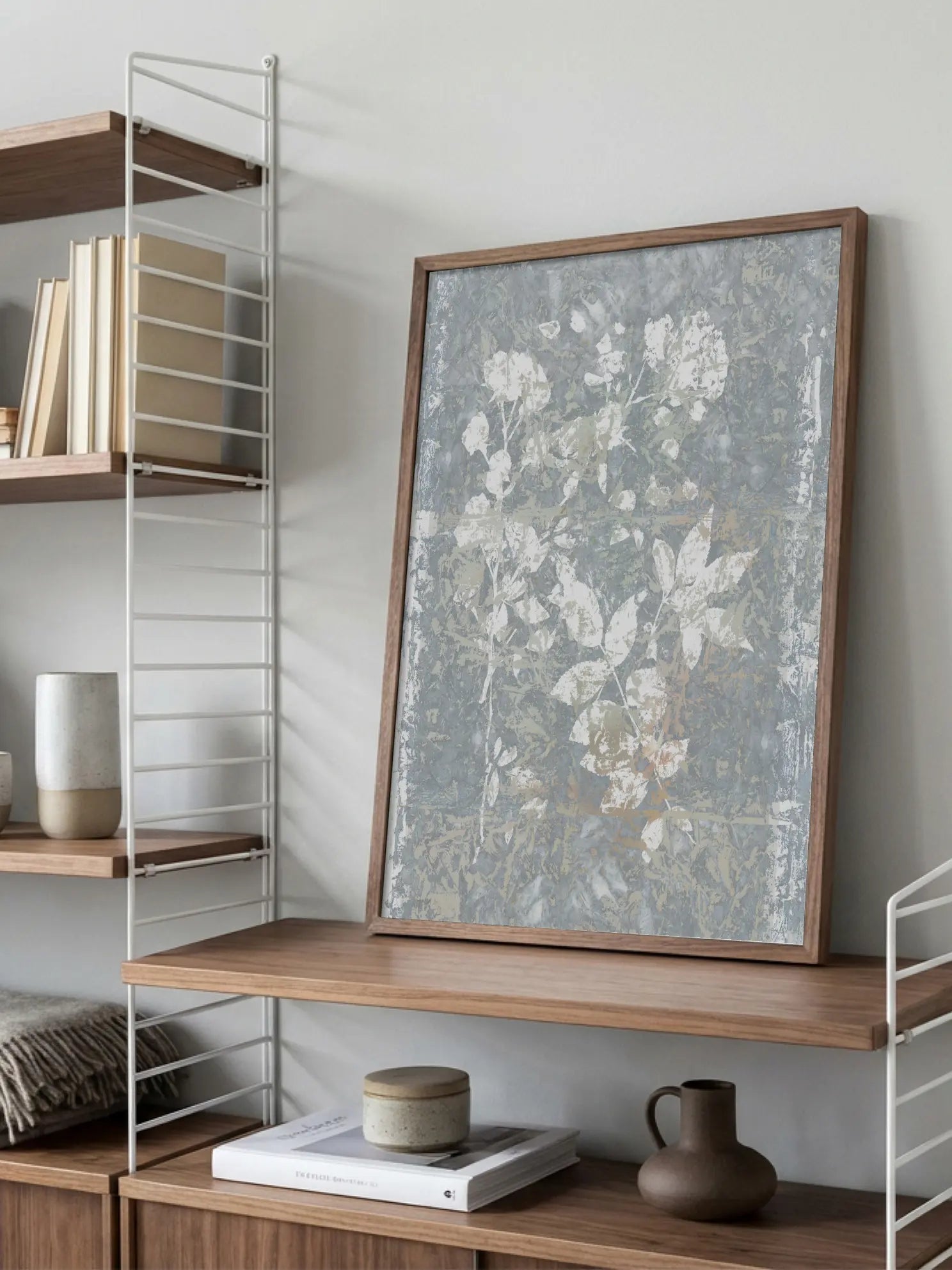 Botanical White Textured Floral Poster