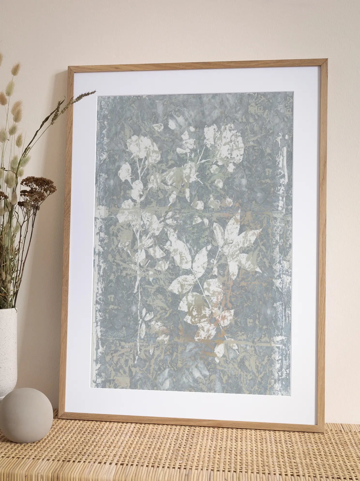 Botanical White Textured Floral Poster