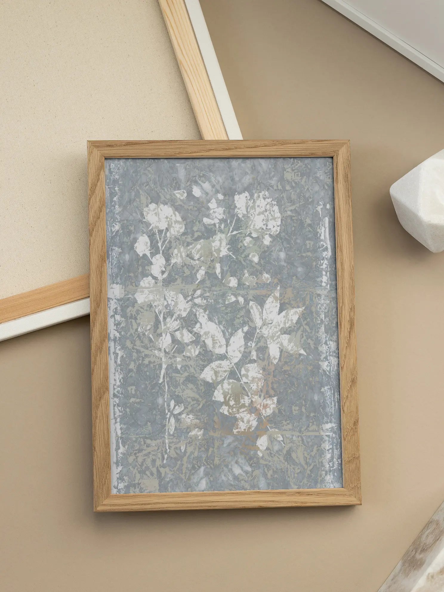 Botanical White Textured Floral Poster