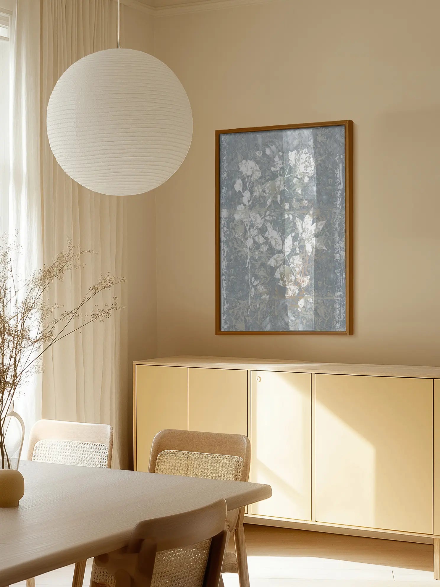 Botanical White Textured Floral Poster