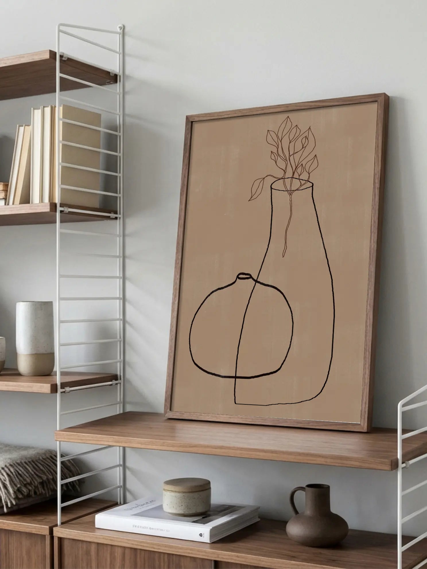 Bottles and Leaves Poster