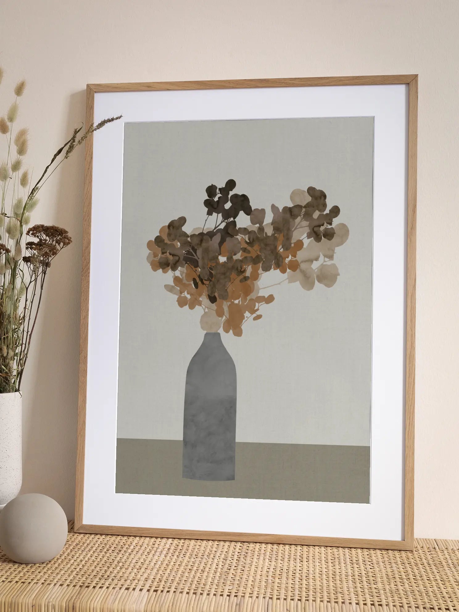 Bouquet in Grey Vase Poster