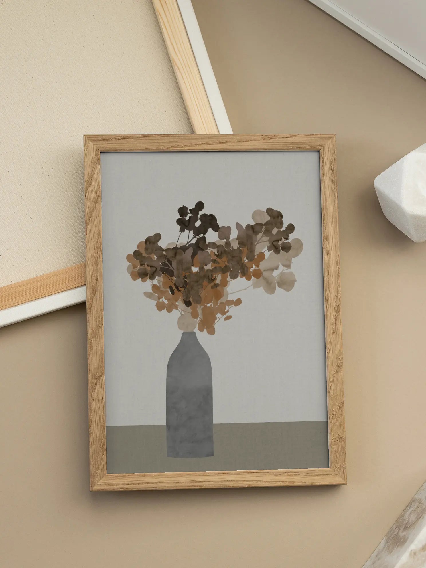 Bouquet in Grey Vase Poster