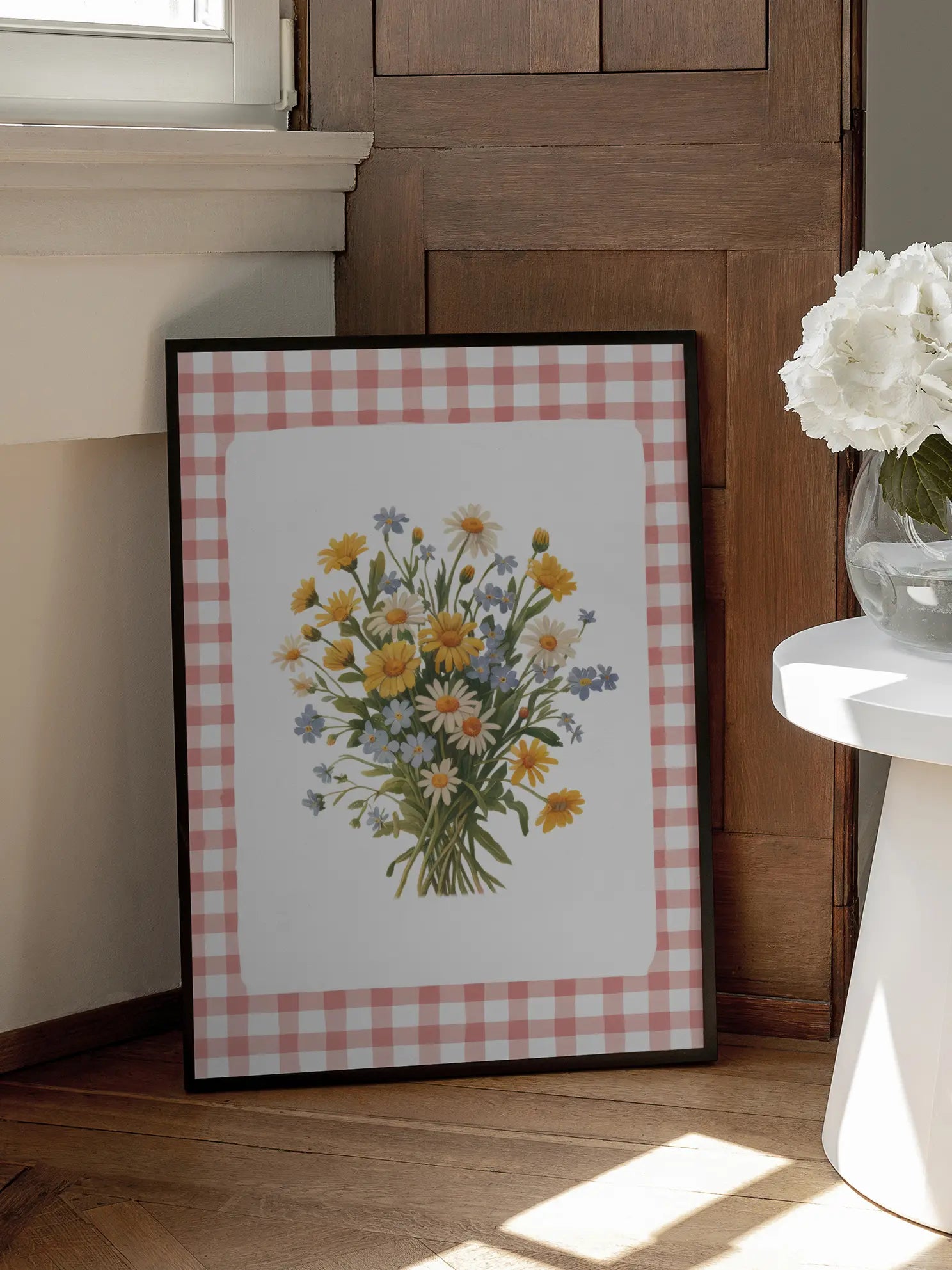 Bouquet on Gingham Poster