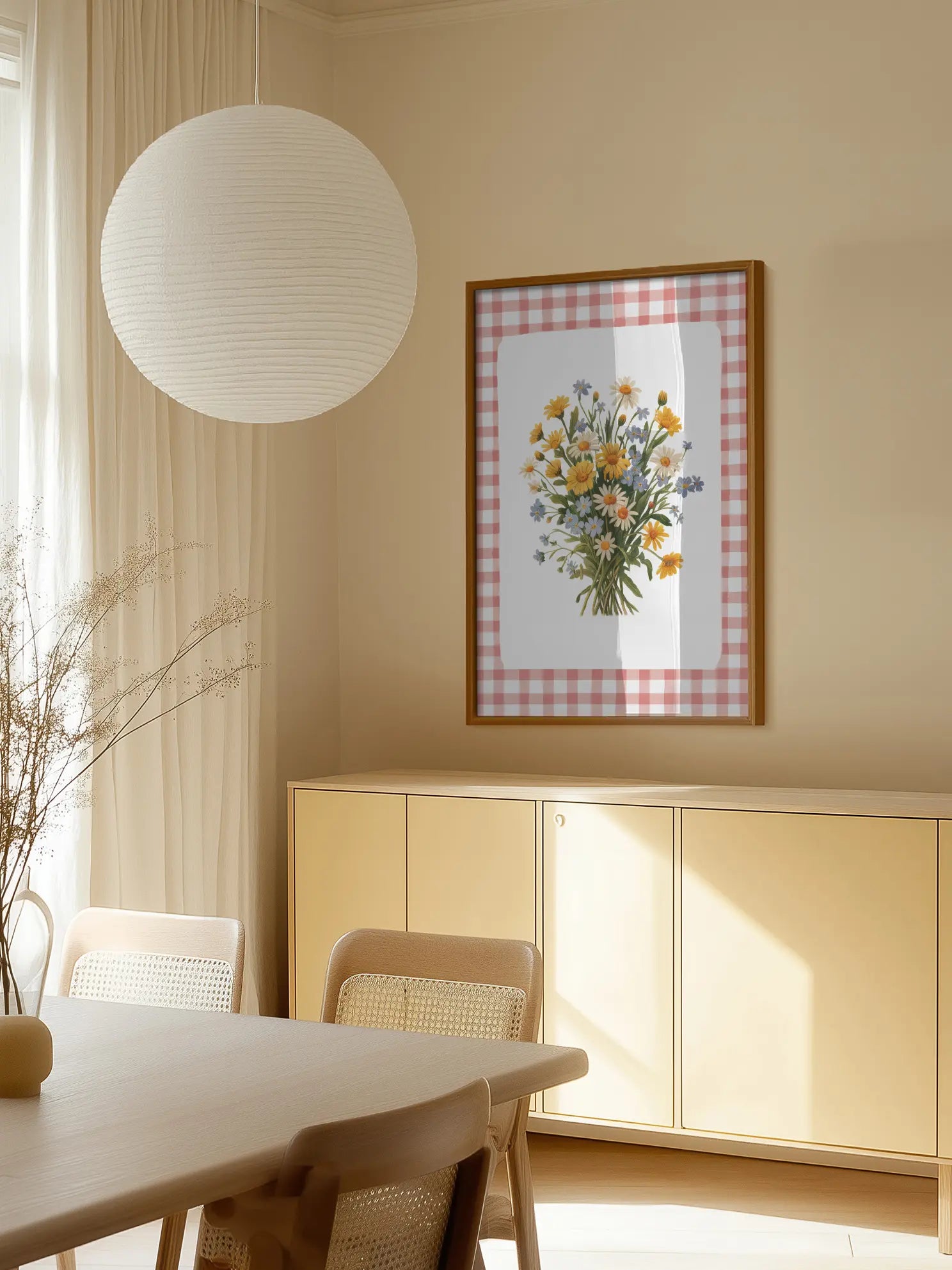 Bouquet on Gingham Poster