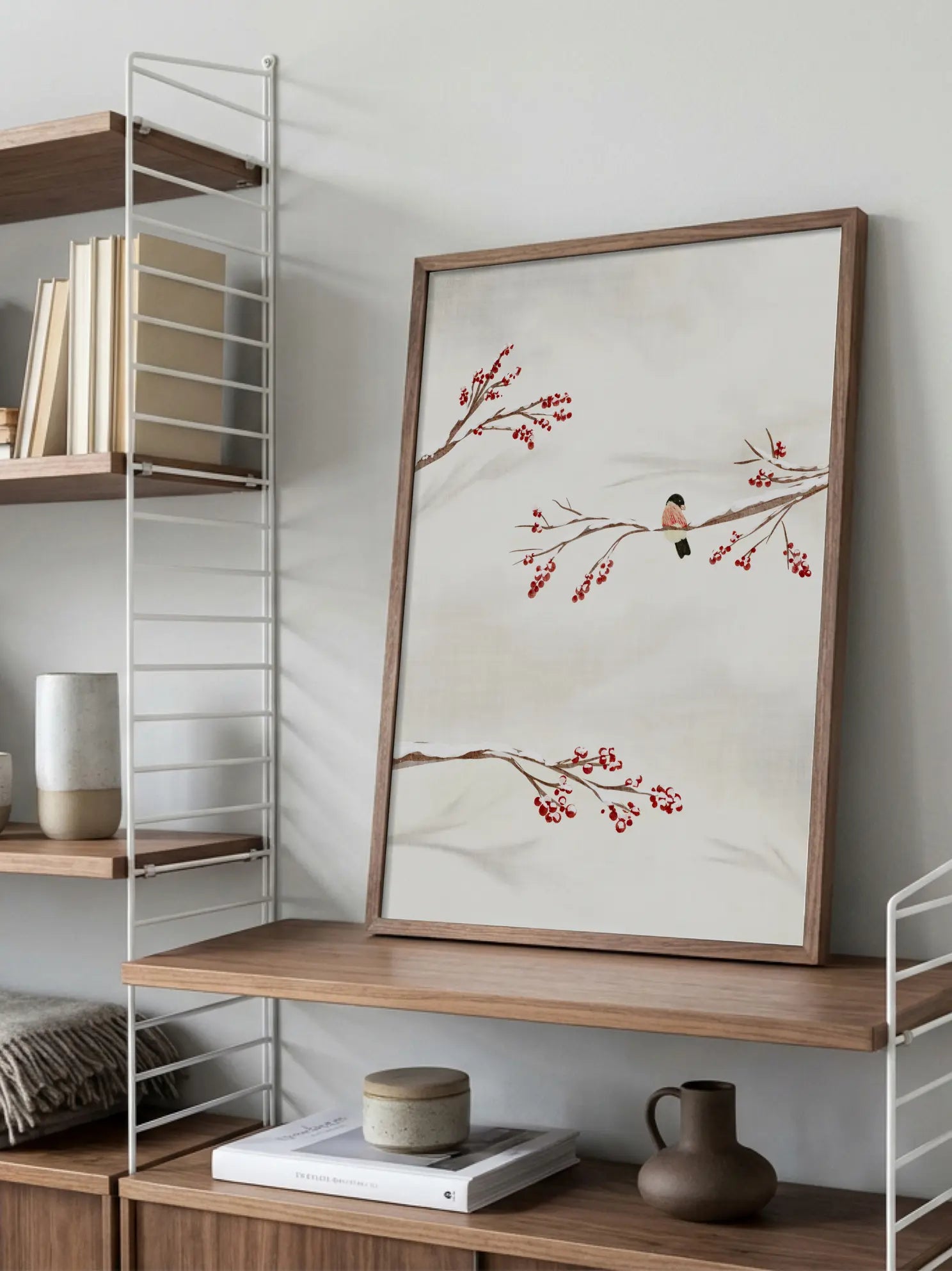 Bullfinch in Snow Poster