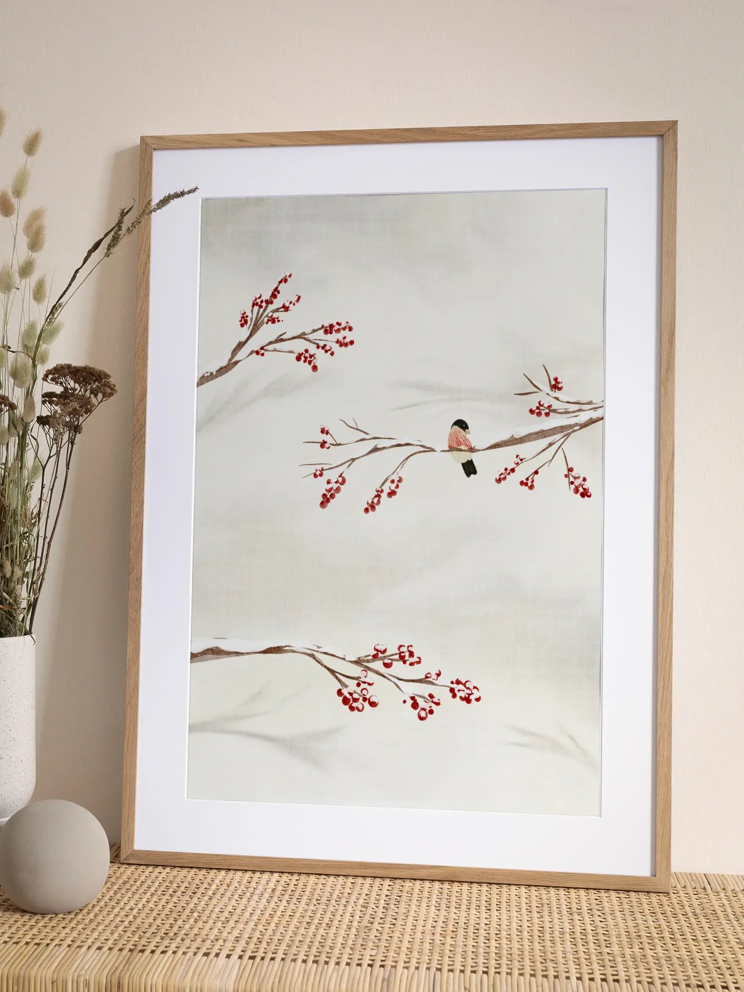 Bullfinch in Snow Poster