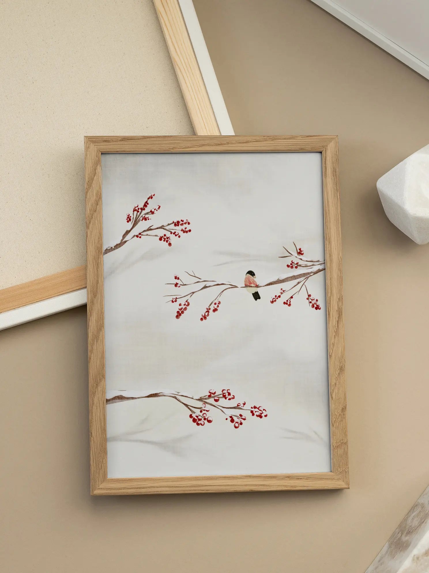 Bullfinch in Snow Poster