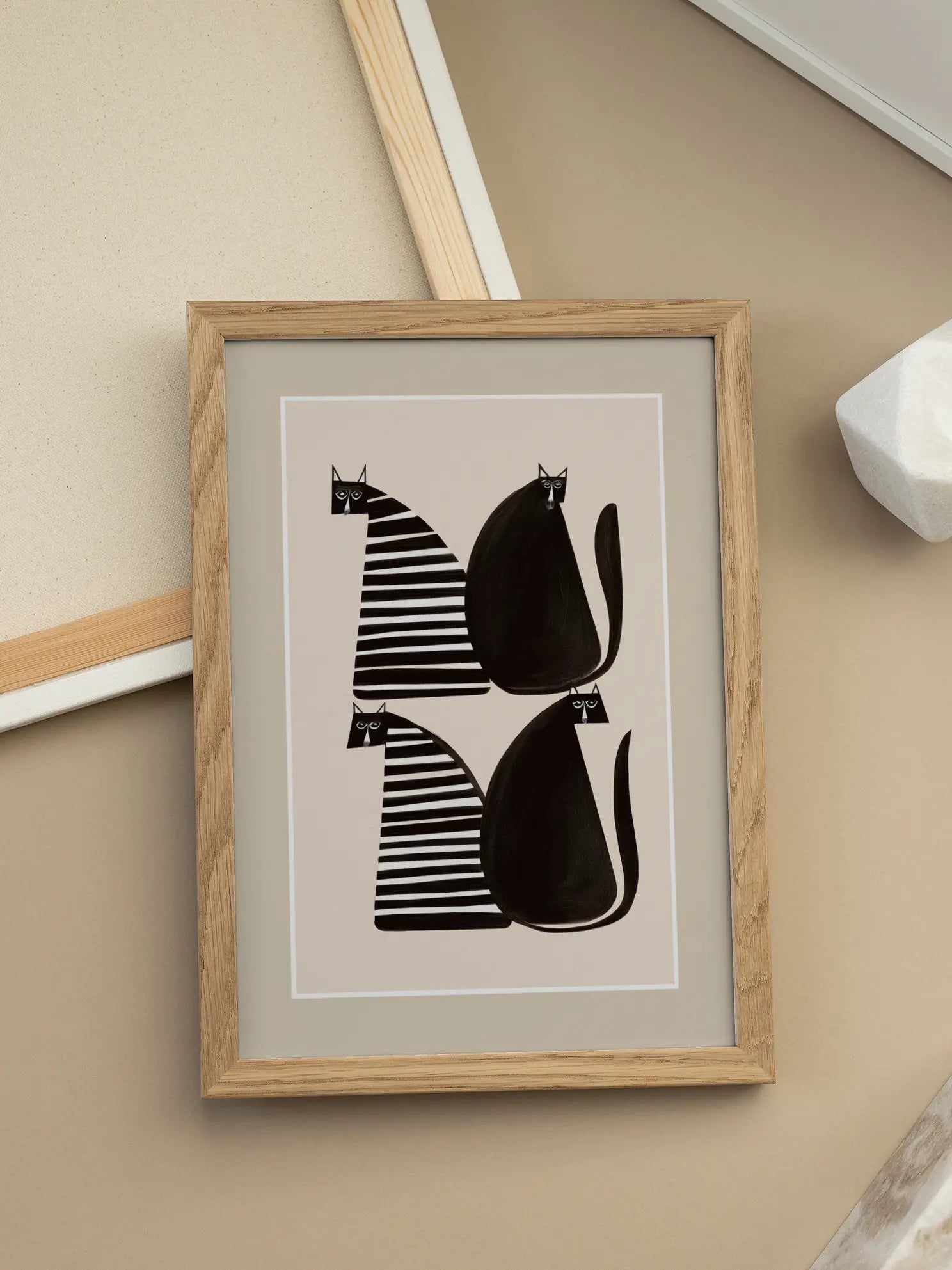 Cats in Stripes Poster