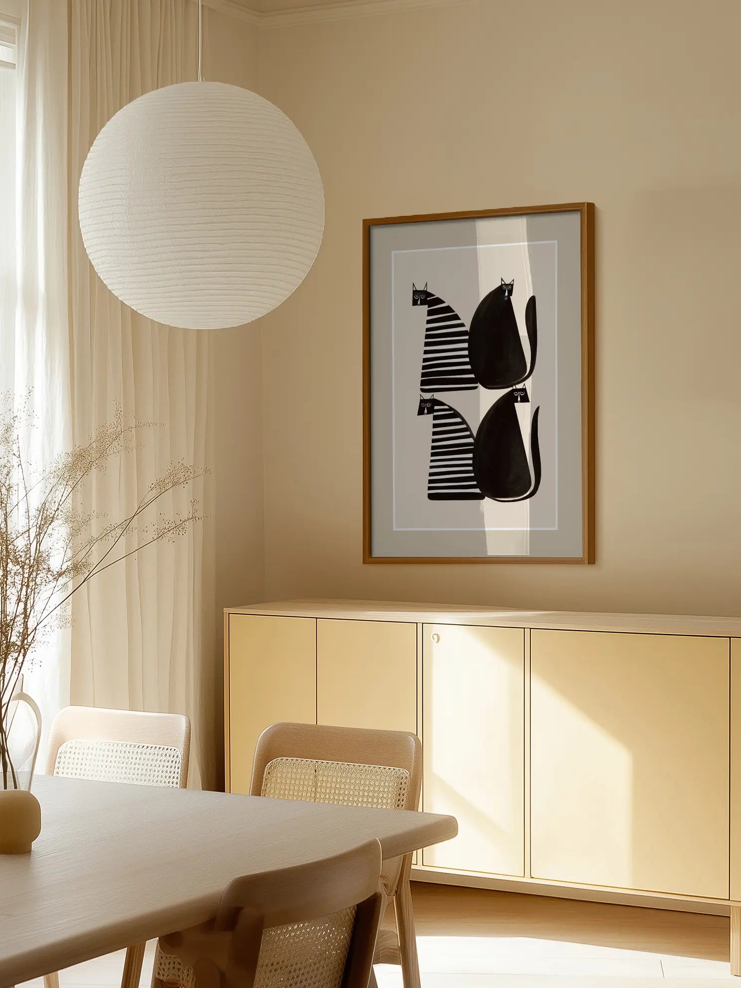 Cats in Stripes Poster