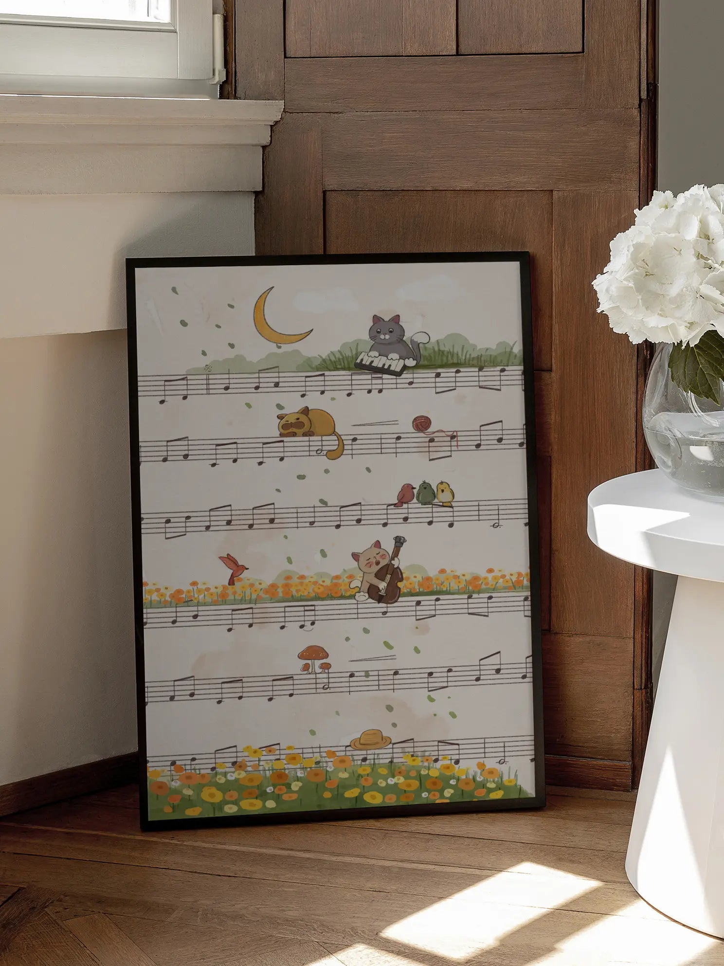 Cats on a Music Sheet Poster