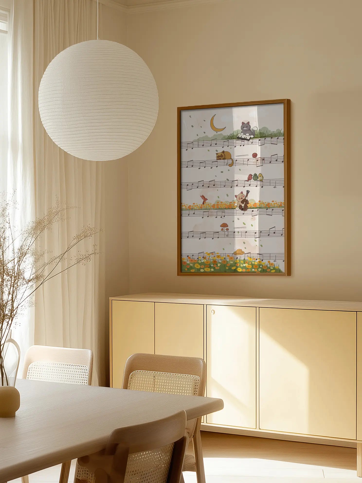 Cats on a Music Sheet Poster