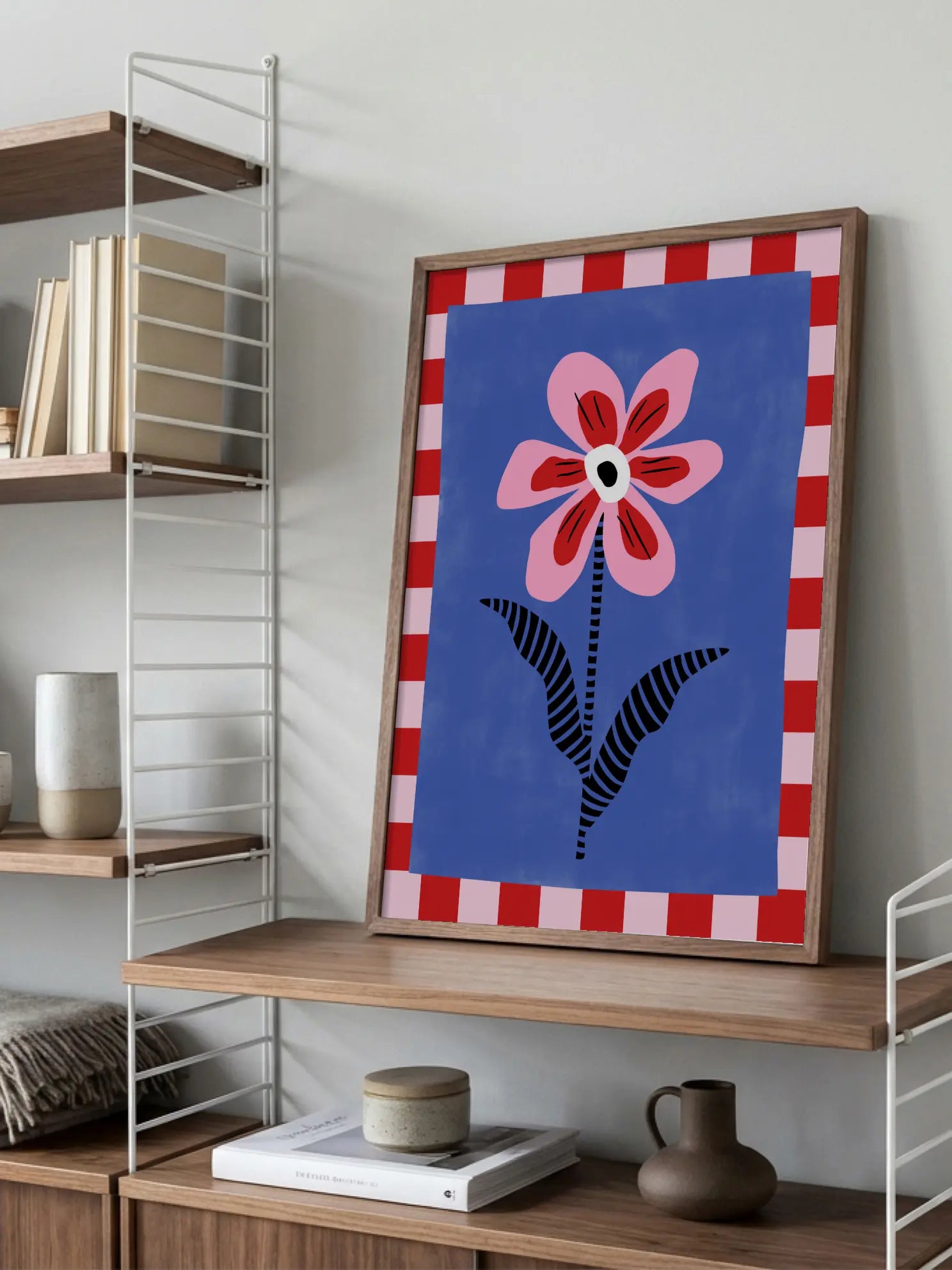 Checkered Flower Poster