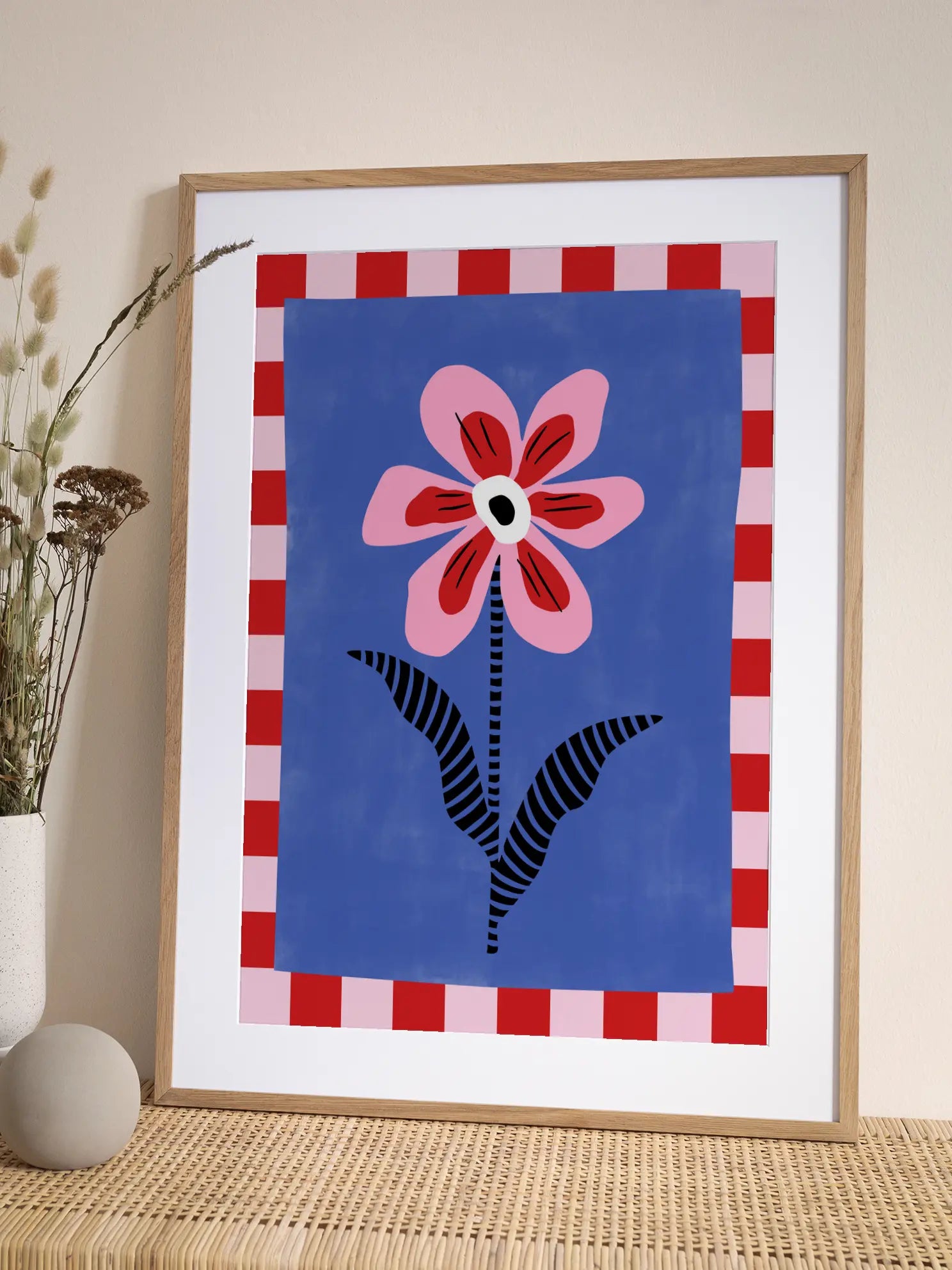 Checkered Flower Poster