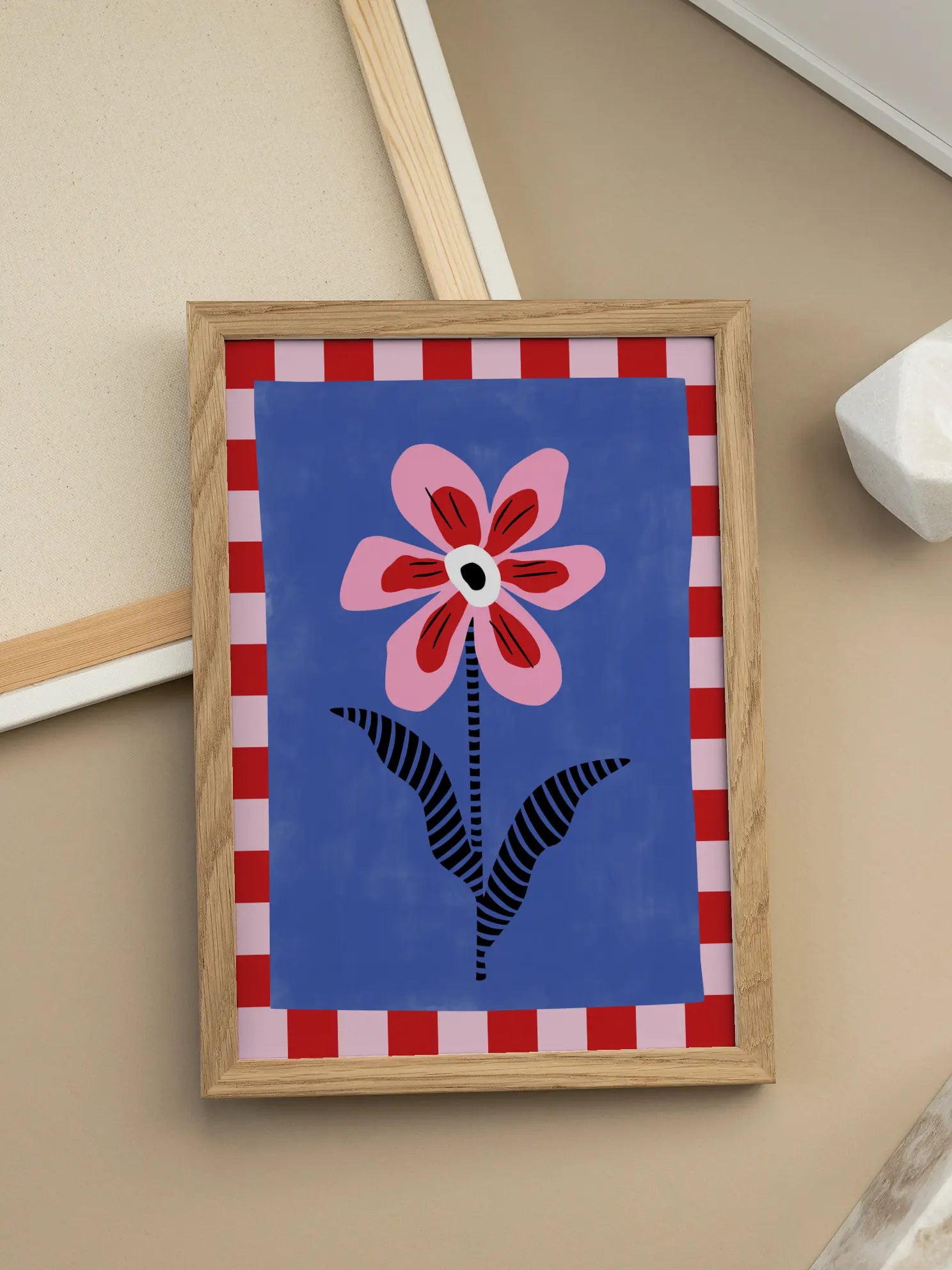 Checkered Flower Poster