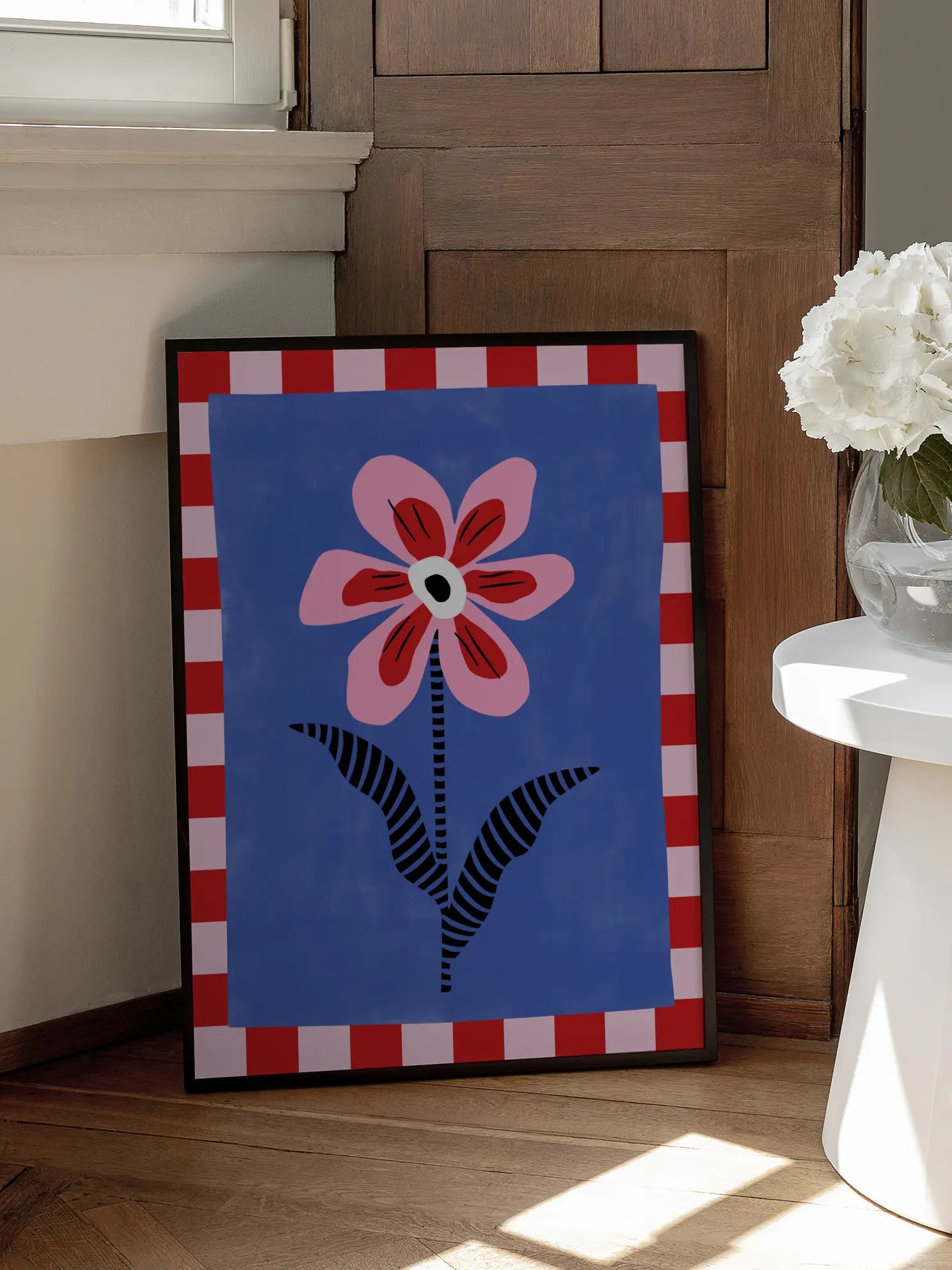 Checkered Flower Poster