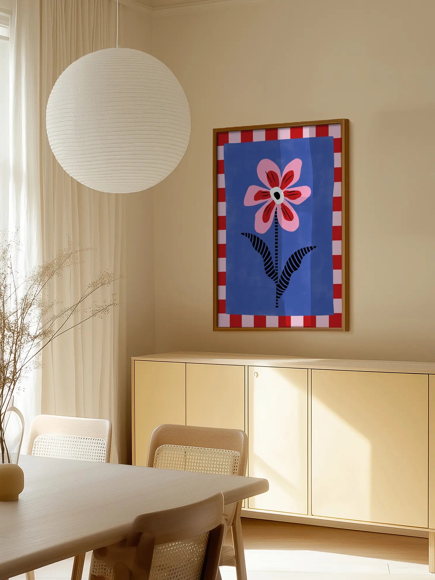 Checkered Flower Poster