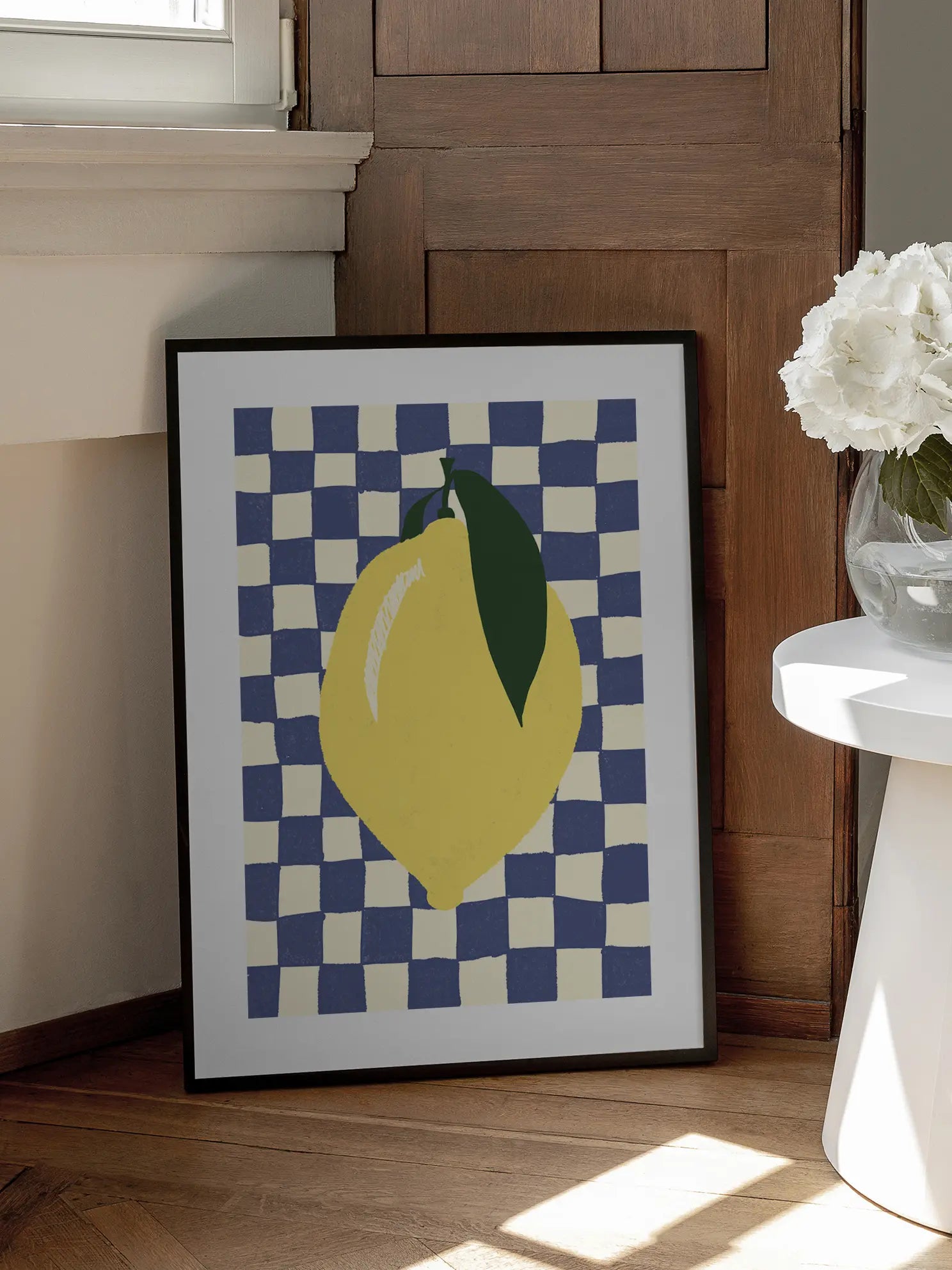 Checkered Lemon Poster