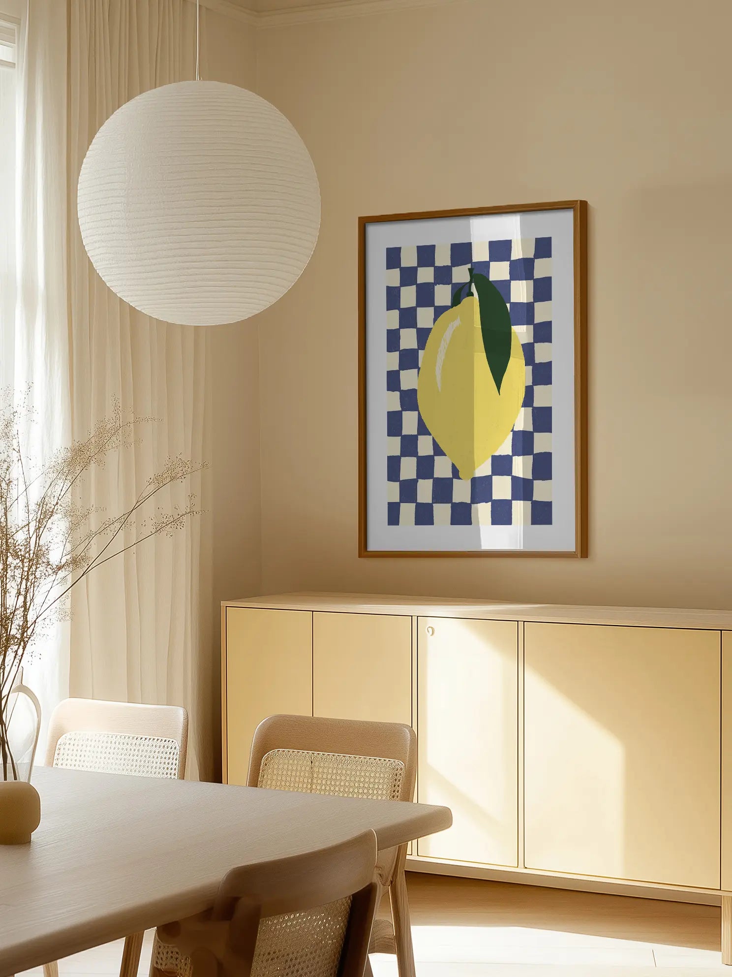 Checkered Lemon Poster