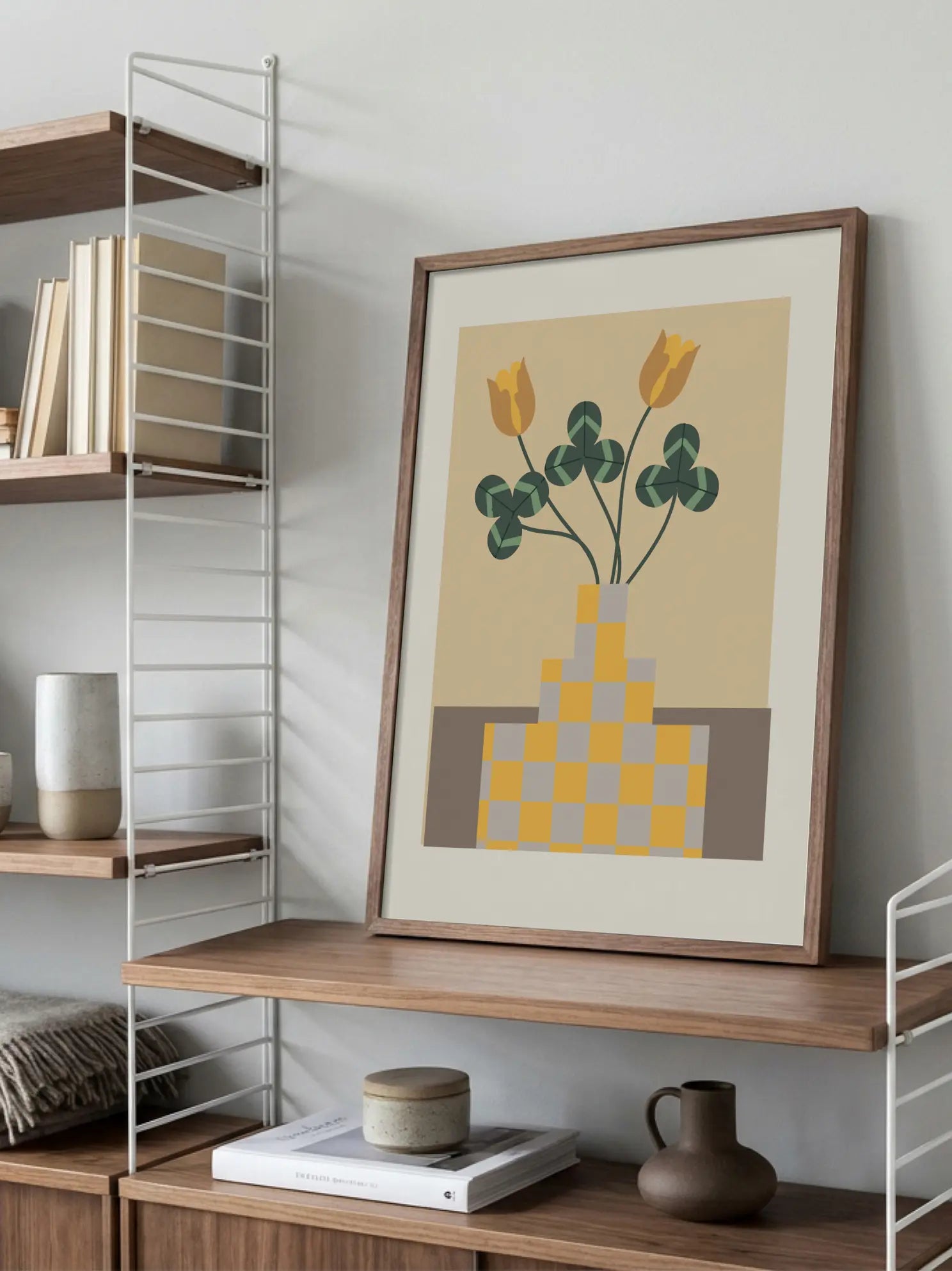 Checkered Vase Poster
