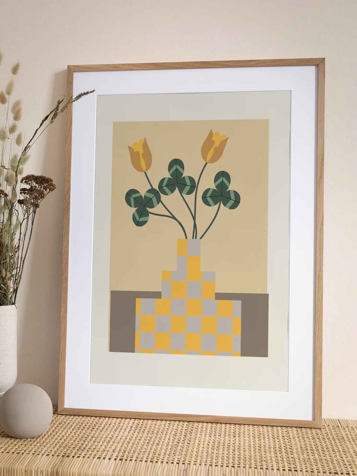 Checkered Vase Poster